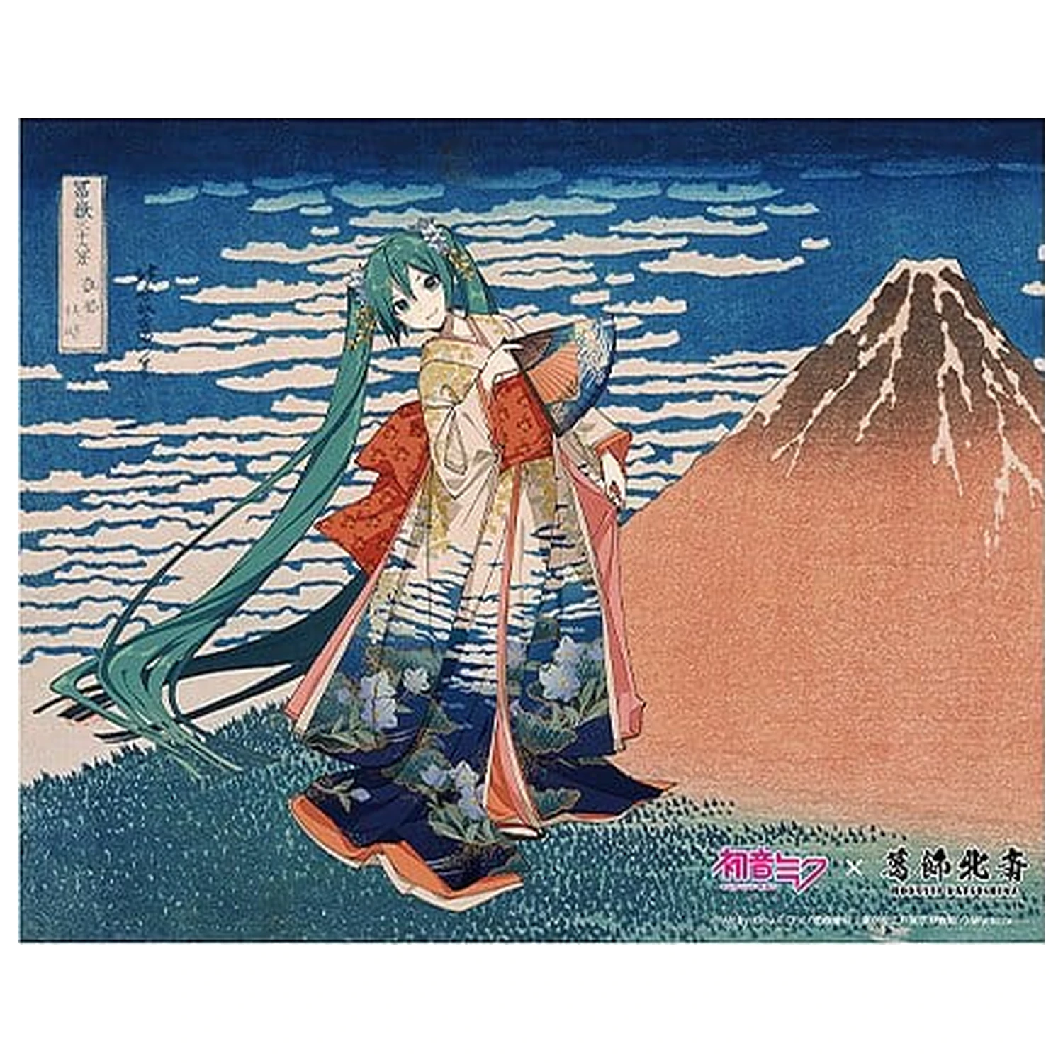 Hatsune Miku x Katsushika Hokusai iXima Platnena umjetnost Veliki val kod Kanagawe/Lijepi vjetar, vedro jutro 27 x 22 cm fotografija proizvoda