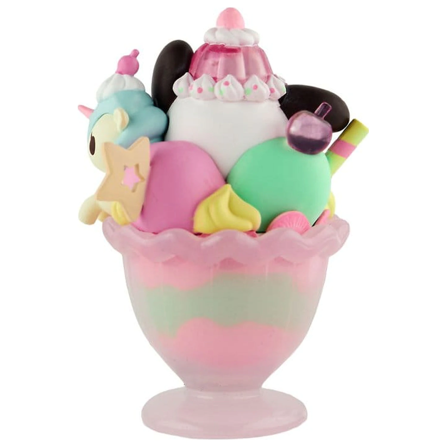 Hello Kitty & Friends Figura u kutiji s prozorom Fast Food Pochacco Pink Unicorn Sundae 9 cm fotografija proizvoda