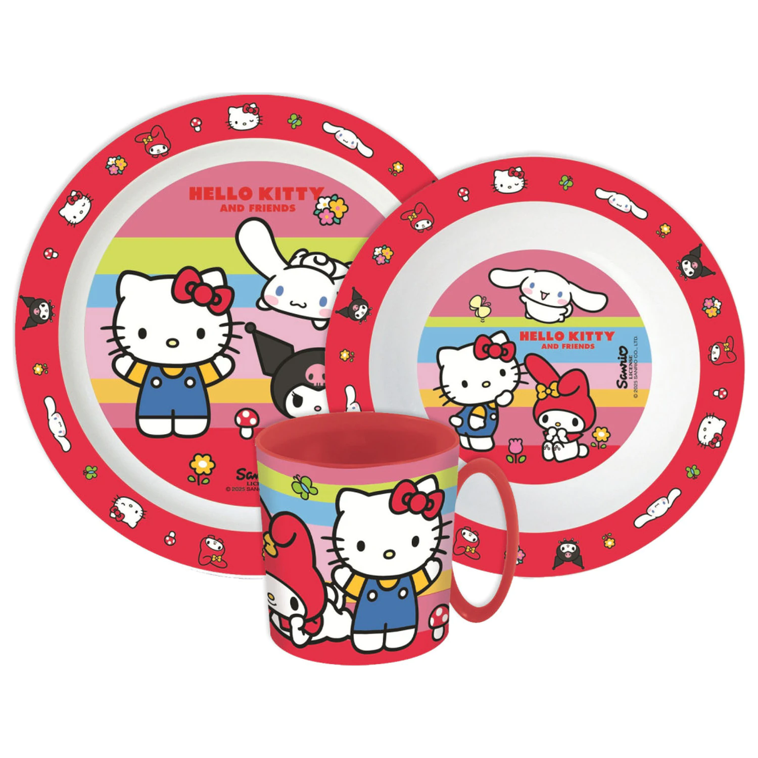 Hello Kitty and Friends set za jelo, Micro Plastic set sa šalicom fotografija proizvoda