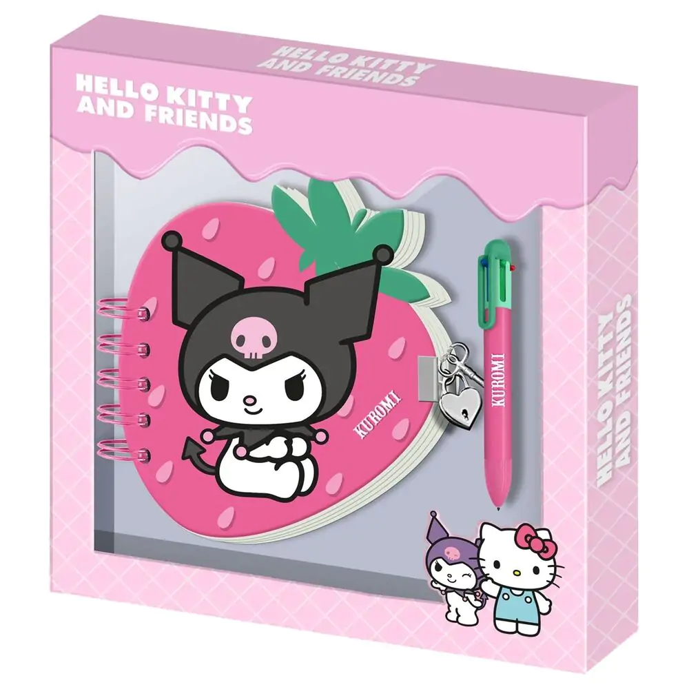 Hello Kitty and Friends Kuromi Dnevnik od jagode i kemijska olovka fotografija proizvoda