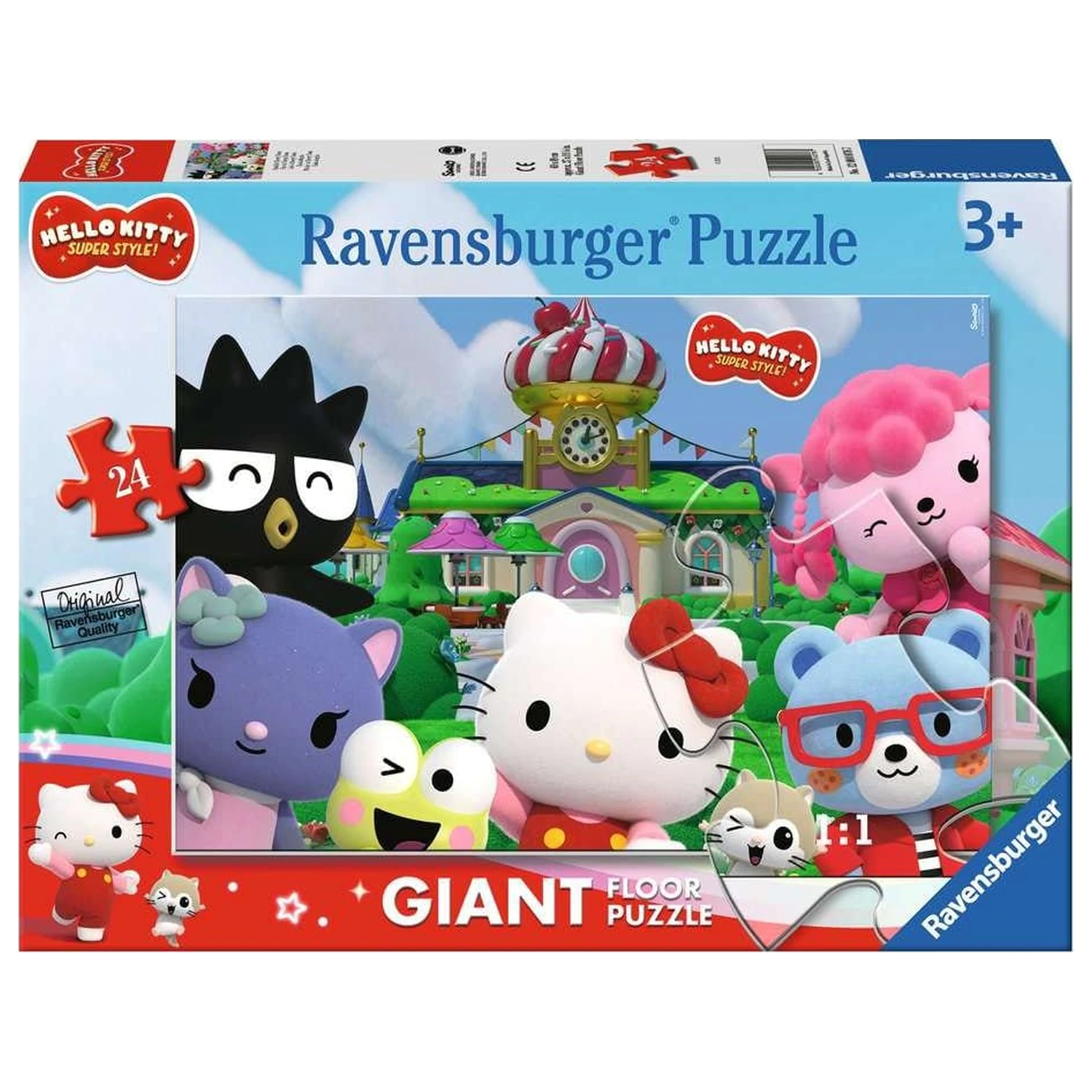 Hello Kitty Giant Floor Jigsaw Puzzle Fun in Cherry Town (24 komada) fotografija proizvoda