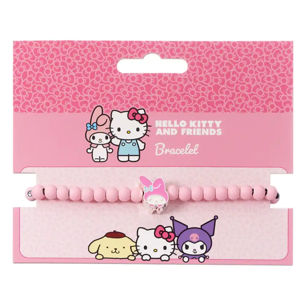 Hello Kitty narukvica ružičaste perle s My Melody privjeskom 21 cm fotografija proizvoda