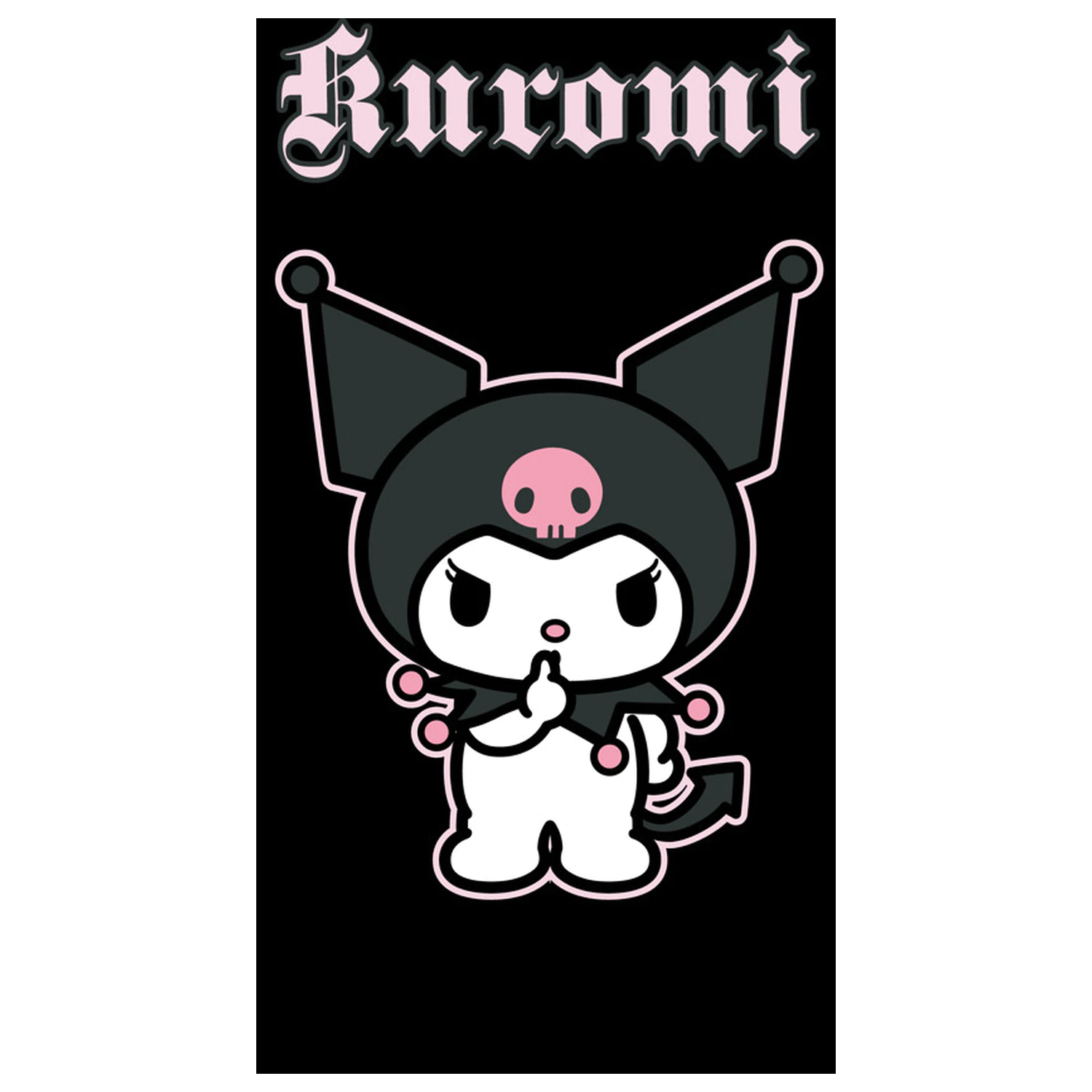 Hello Kitty Kuromi Crni Ručnik 70x140cm fotografija proizvoda