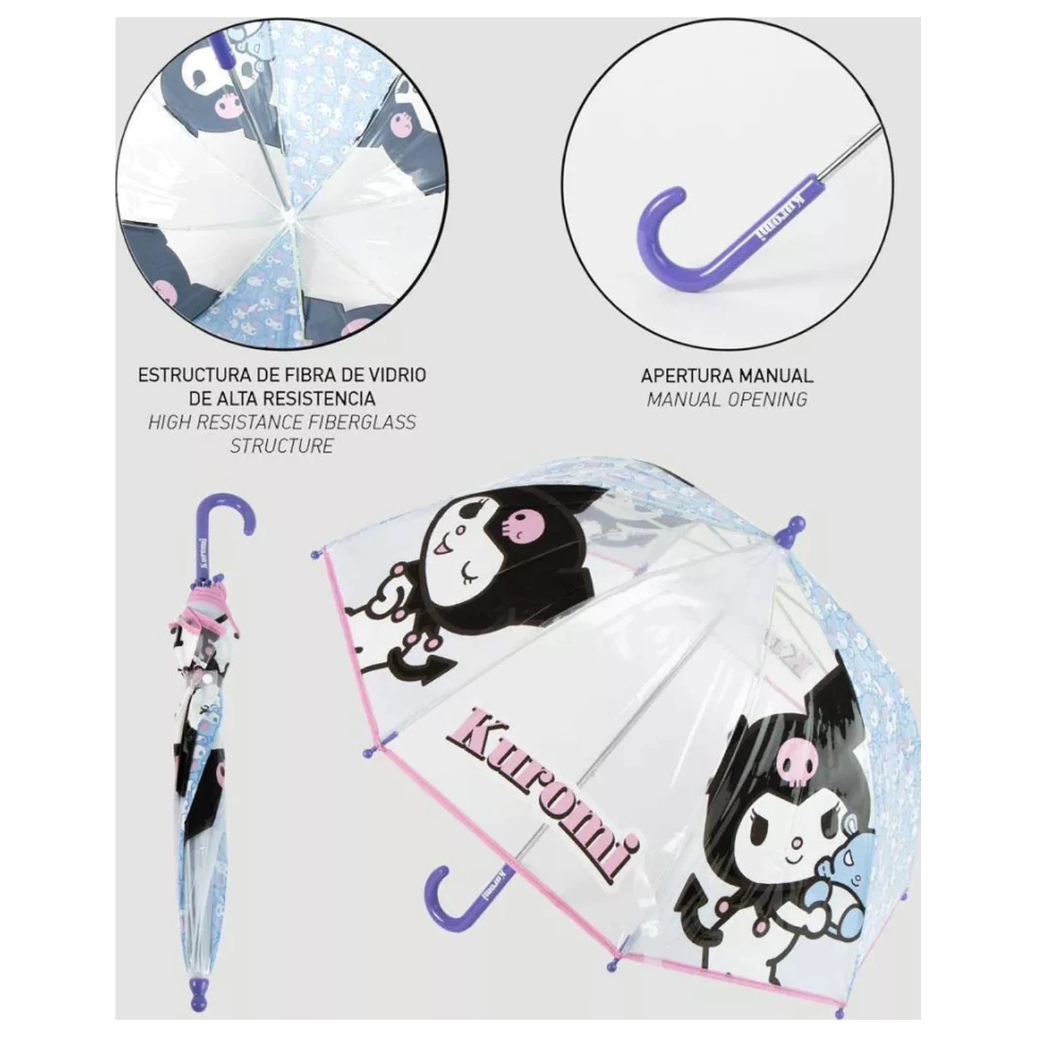 Hello Kitty Kuromi Dječji Prozirni Kišobran fotografija proizvoda