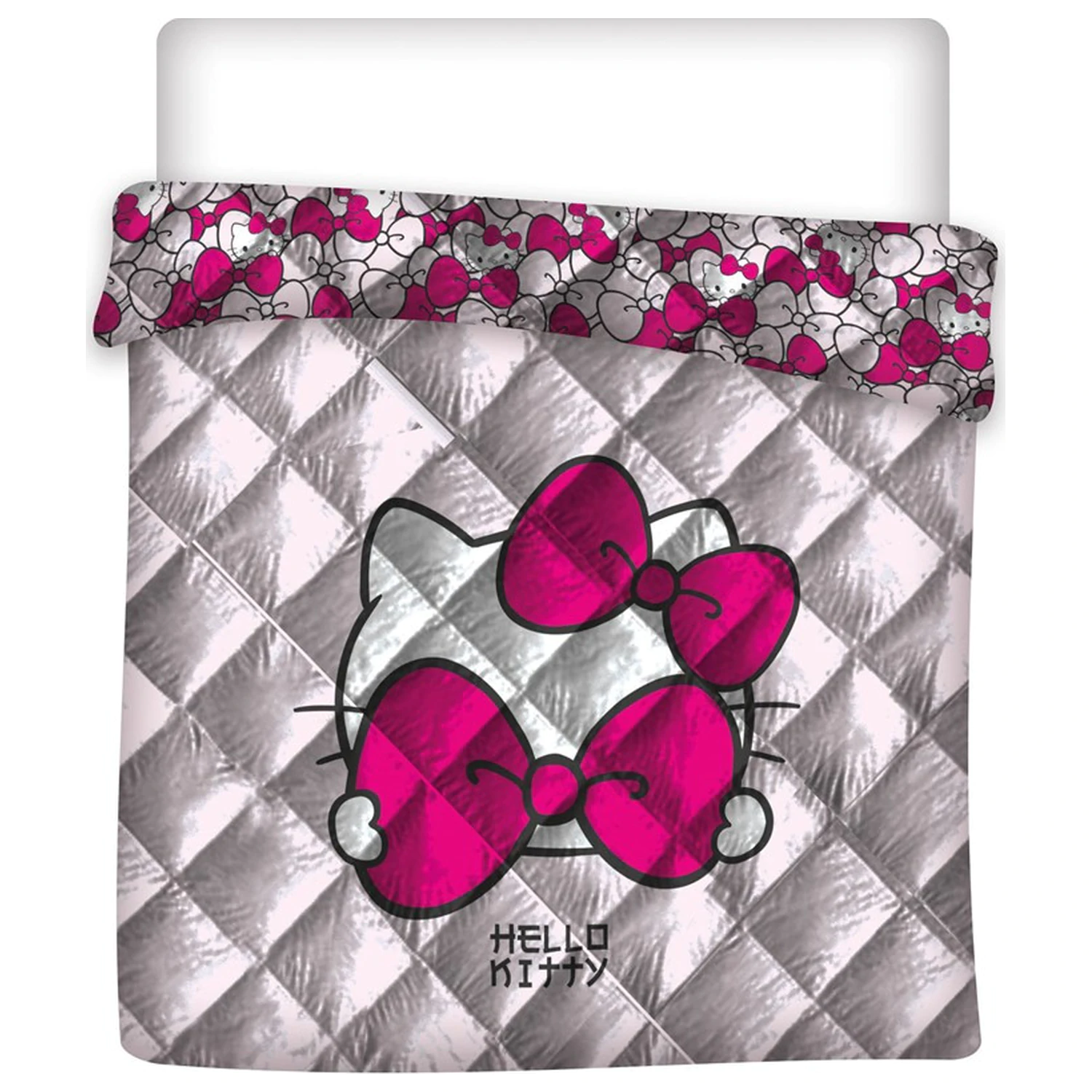 Hello Kitty Pink Bow prošiveni poplun navlaka, poplun 240x220cm fotografija proizvoda