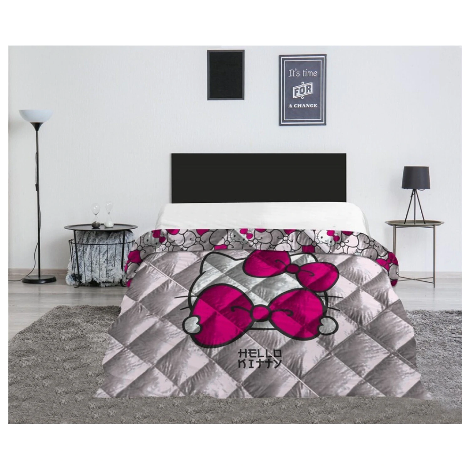 Hello Kitty Pink Bow prošiveni poplun navlaka, poplun 240x220cm fotografija proizvoda