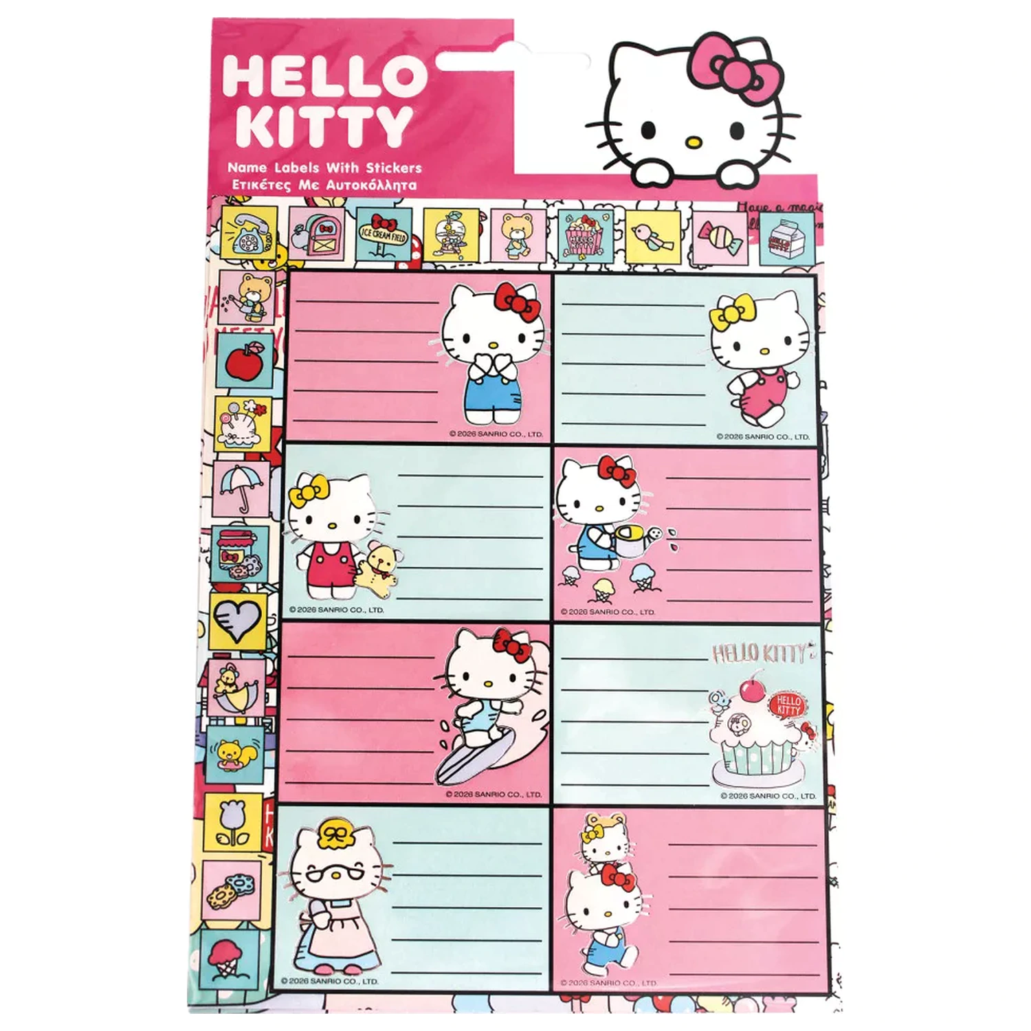 Hello Kitty Play Notebook Labels s naljepnicama, 16 komada fotografija proizvoda