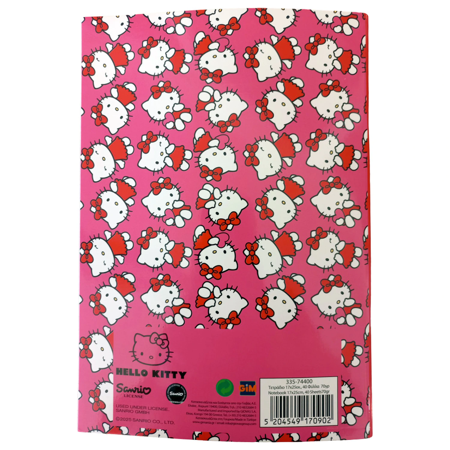 Hello Kitty Sweetheart B/5 bilježnica s crtama, 40 stranica fotografija proizvoda