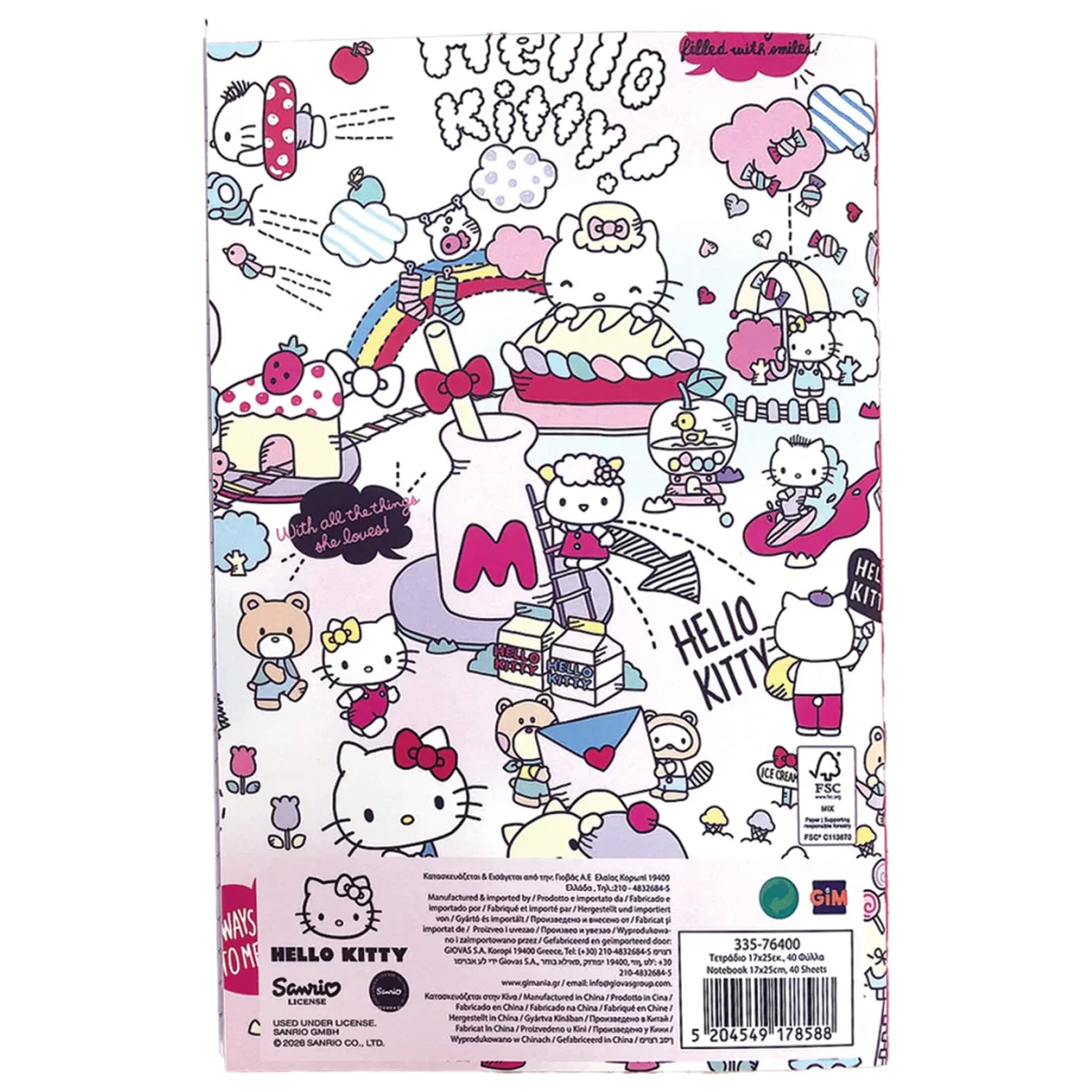 Hello Kitty Things B/5 bilježnica s crtama, 40 stranica fotografija proizvoda