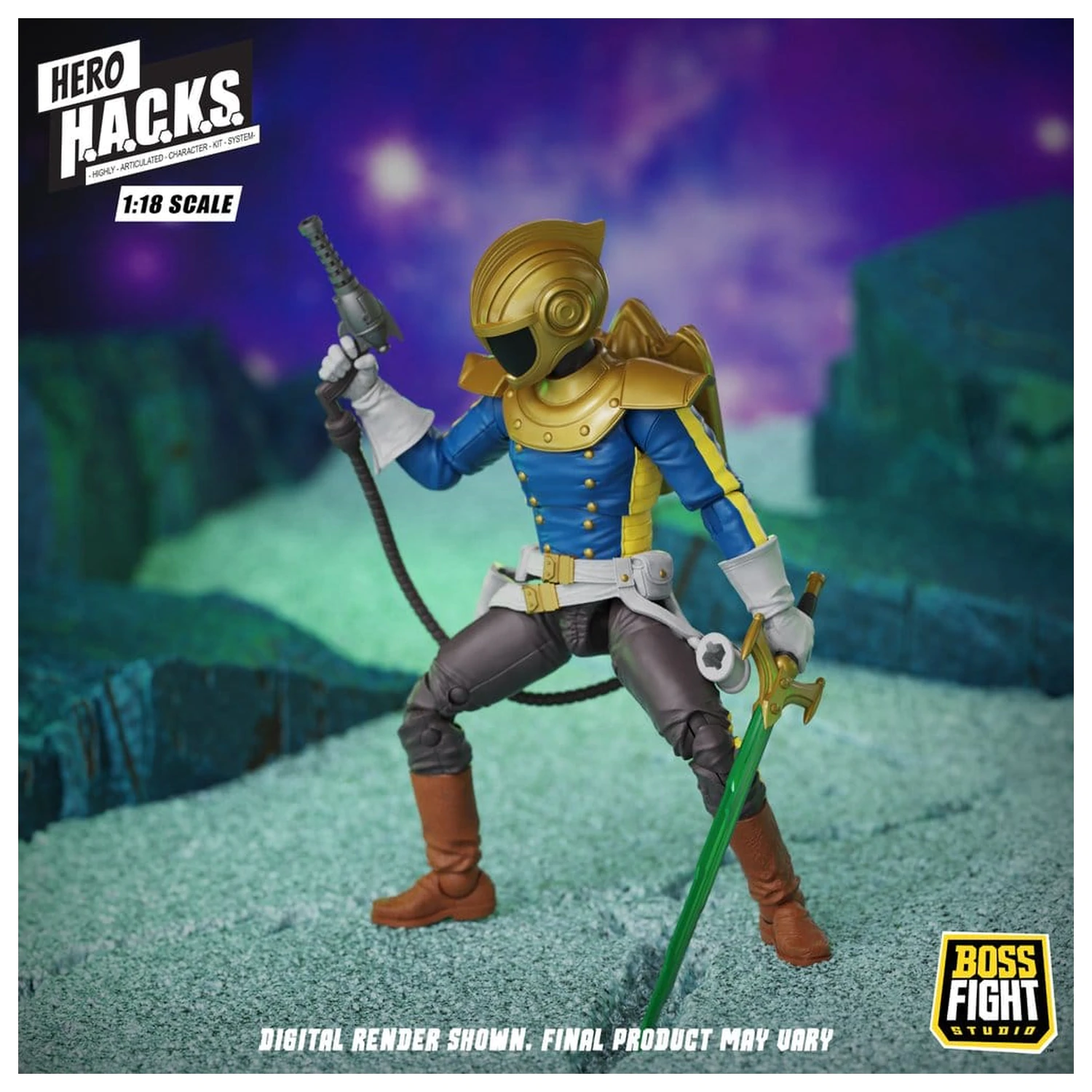 Hero H.A.C.K.S. Core akcijska figura 1/18 Heroes and Villains Wave 1 Jett Steelblade: Stellar Knight of Accord fotografija proizvoda
