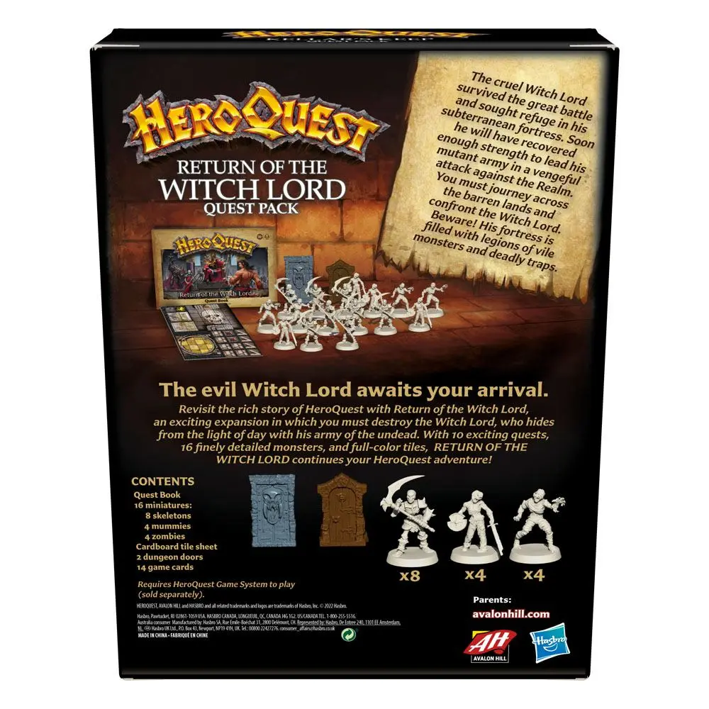 HeroQuest društvena igra ekspanzija Return of the Witch Lord Quest paket english fotografija proizvoda