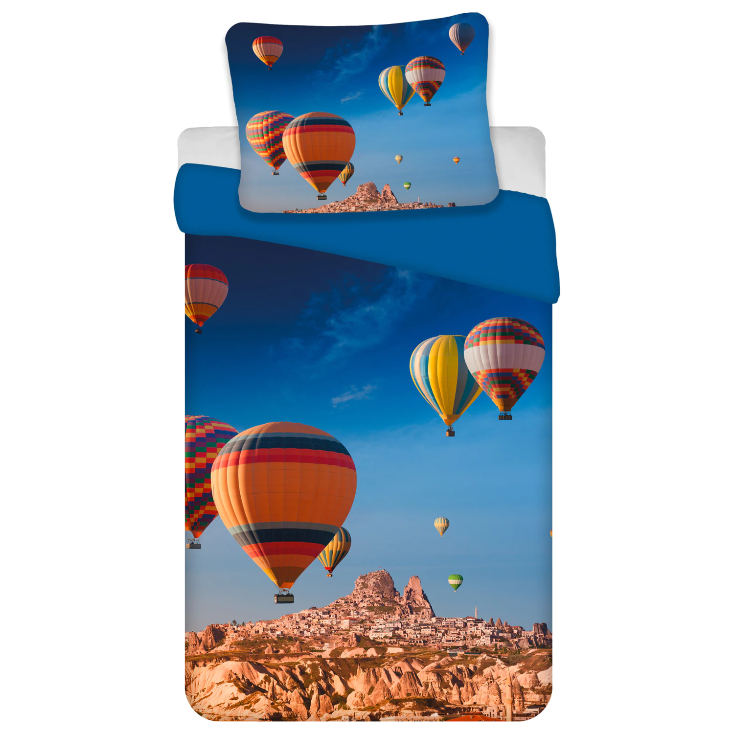 Duvet navlaka "Hot Air Balloon Over the Horizon" fotografija proizvoda