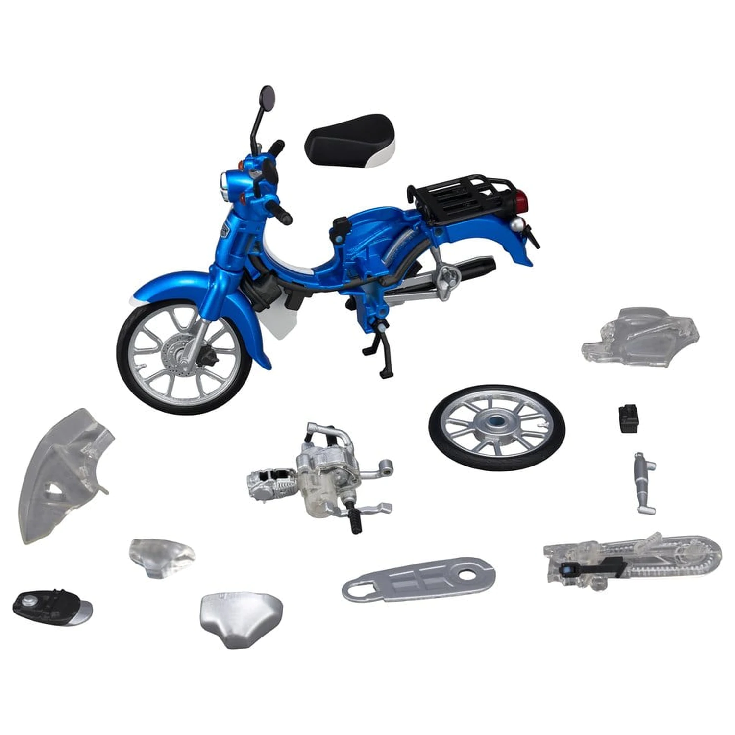 Honda Kaitanics Plastic Model Kit Super Cub 110 Glint Wave Blue Metalic fotografija proizvoda