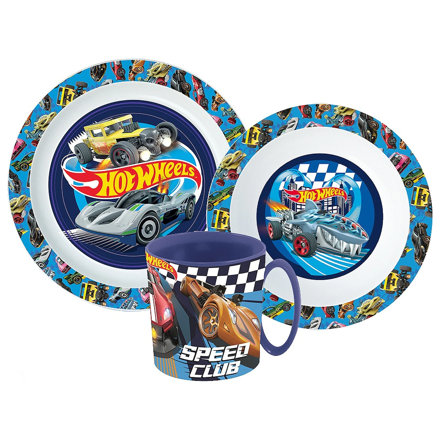 Hot Wheels Blue Fire set za jelo, mikro plastični set s šalicom fotografija proizvoda