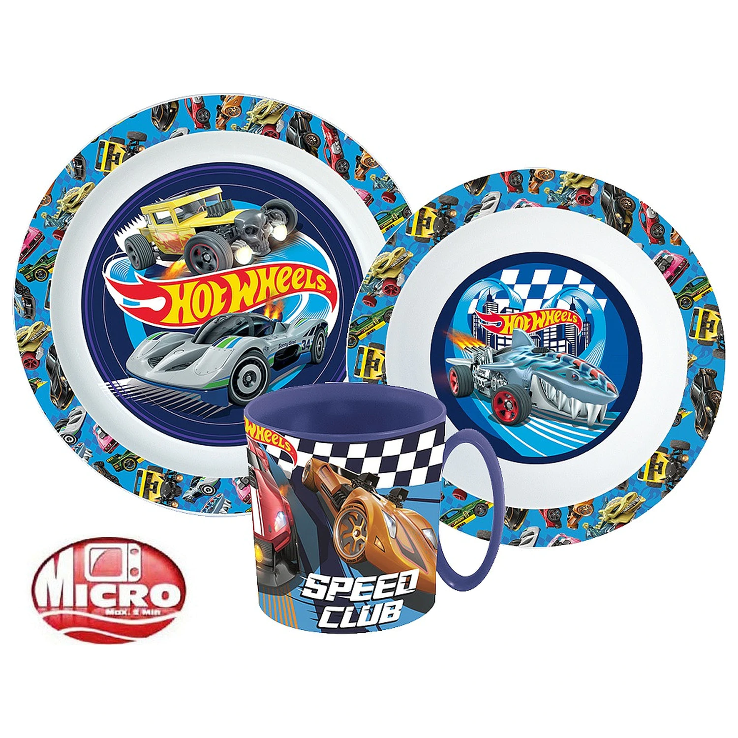 Hot Wheels Blue Fire set za jelo, mikro plastični set s šalicom fotografija proizvoda