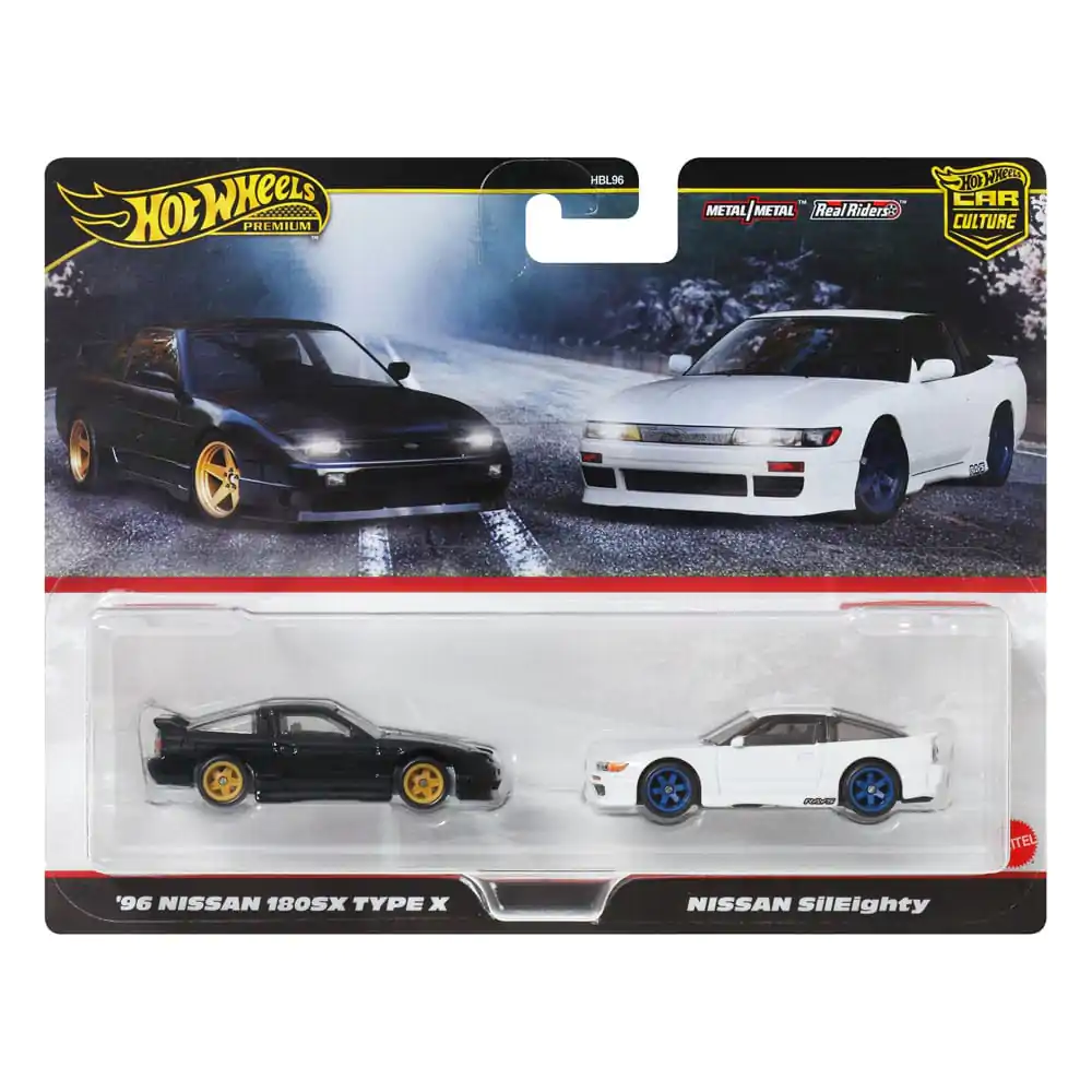 Hot Wheels Premium Car Culture Diecast vozilo 2-Pack 1/64 '96 Nissan 180SX Type X & Nissan SilEighty fotografija proizvoda