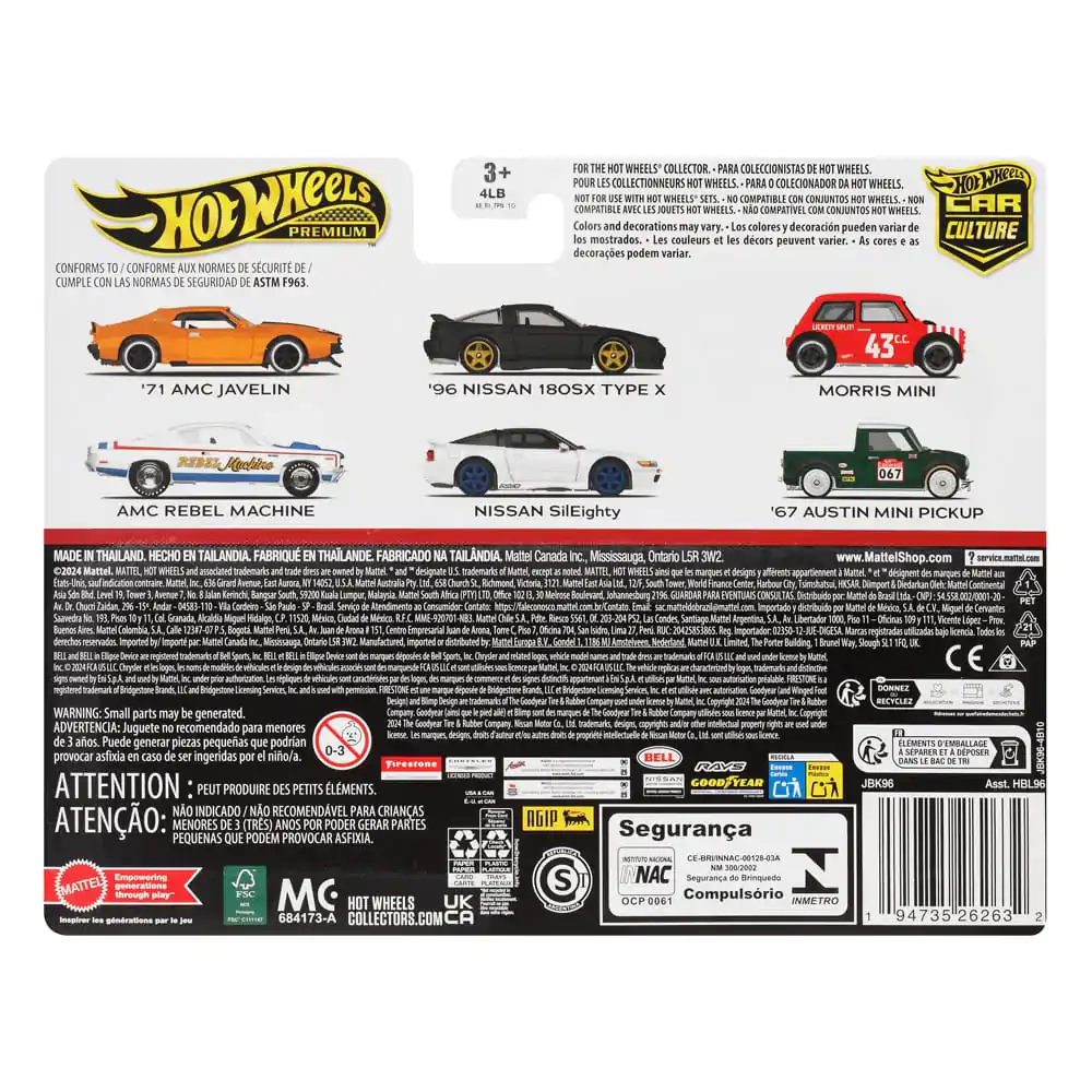 Hot Wheels Premium Car Culture Diecast vozilo 2-Pack 1/64 '96 Nissan 180SX Type X & Nissan SilEighty fotografija proizvoda