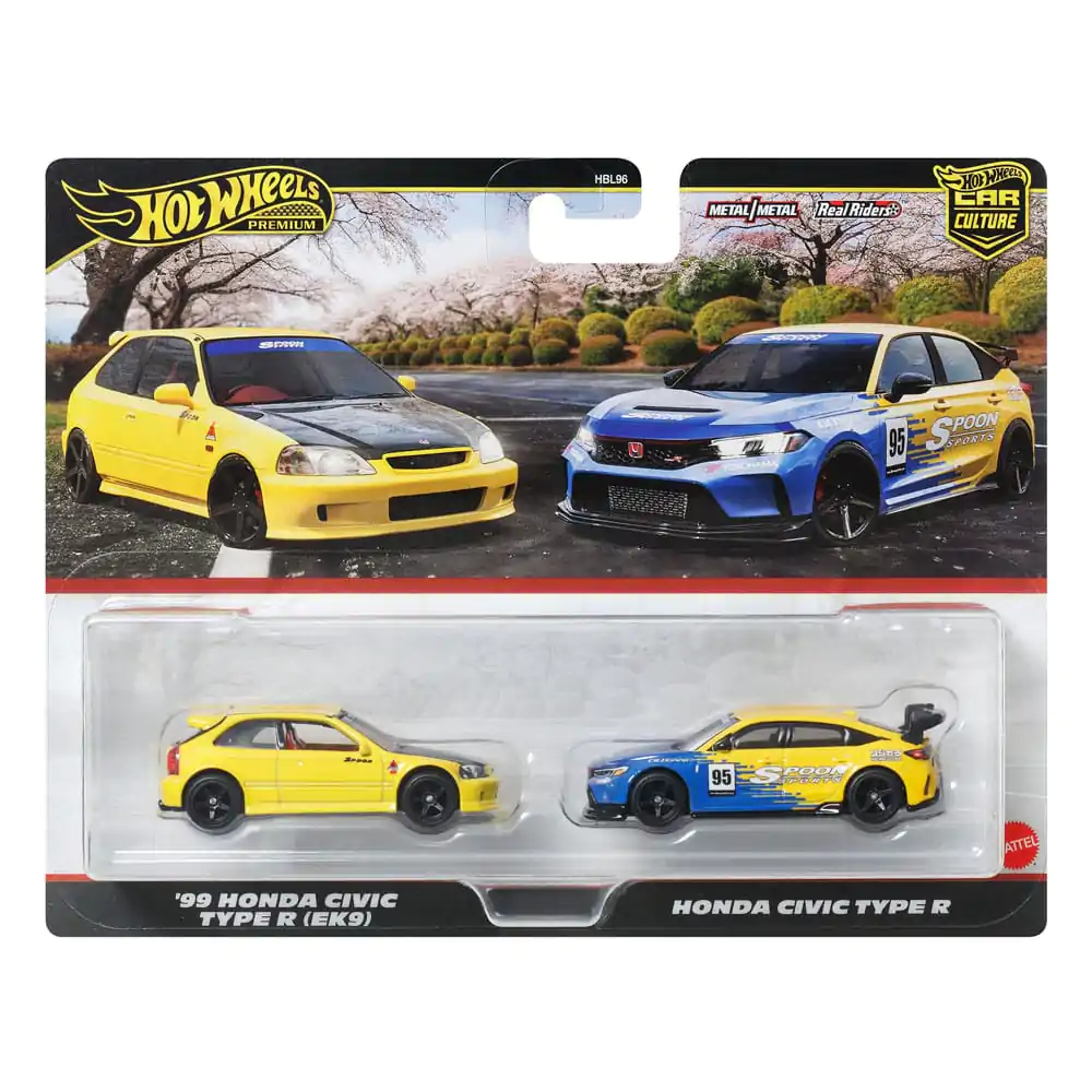 Hot Wheels Premium Car Culture Lijevano vozilo 2-Pack 1/64 '99 Honda Civic Type R (EK9) & Honda Civic Type R fotografija proizvoda