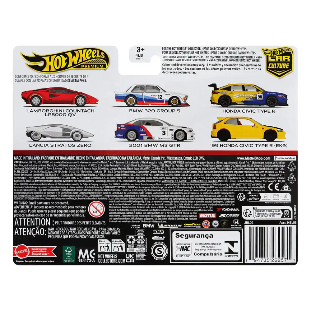 Hot Wheels Premium Car Culture Lijevano vozilo 2-Pack 1/64 '99 Honda Civic Type R (EK9) & Honda Civic Type R fotografija proizvoda