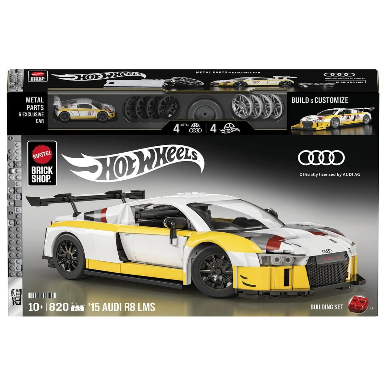 Hot Wheels Elite Mattel Brick Shop građevinski set 1/16 '15 Audi R8 LMS fotografija proizvoda