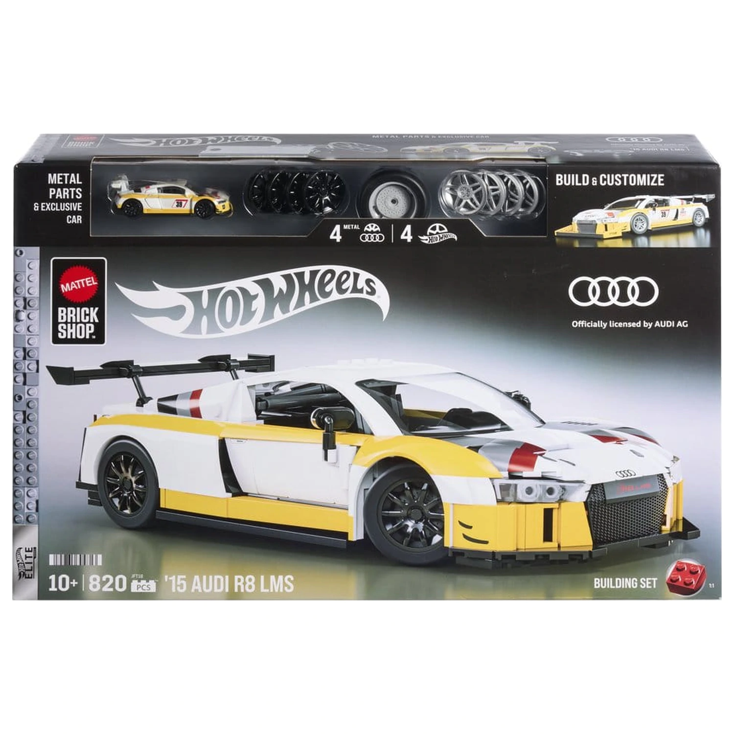 Hot Wheels Elite Mattel Brick Shop građevinski set 1/16 '15 Audi R8 LMS fotografija proizvoda