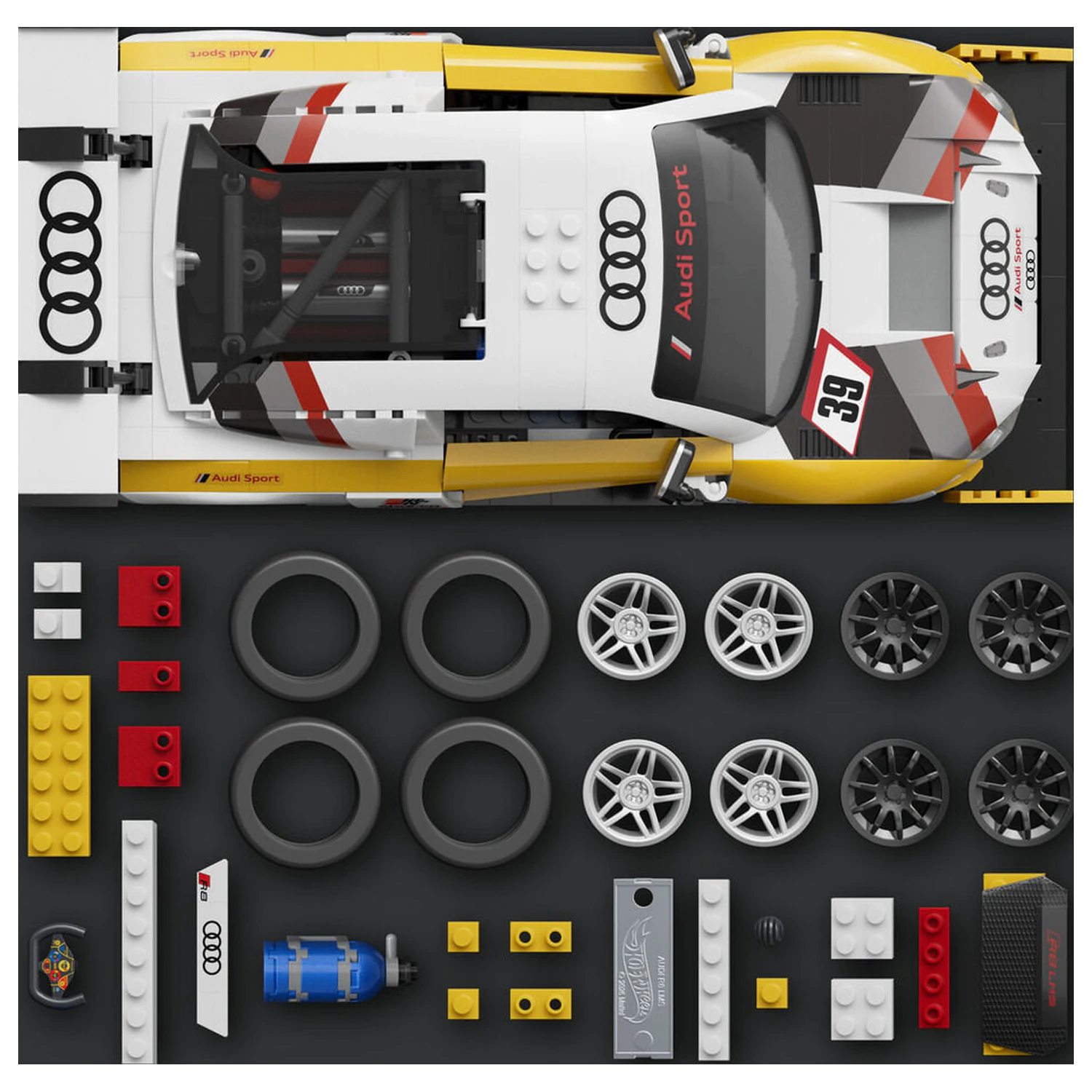 Hot Wheels Elite Mattel Brick Shop građevinski set 1/16 '15 Audi R8 LMS fotografija proizvoda
