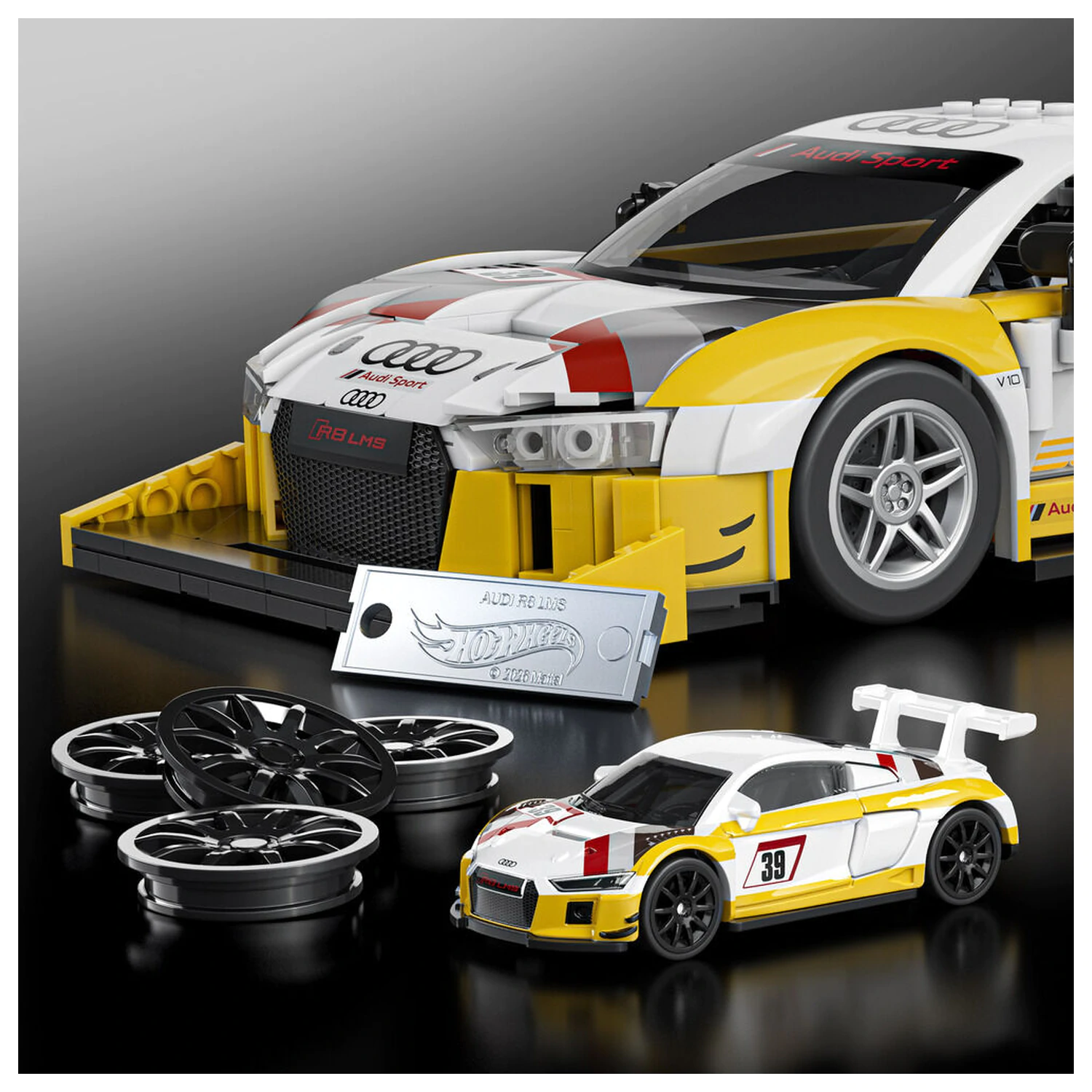 Hot Wheels Elite Mattel Brick Shop građevinski set 1/16 '15 Audi R8 LMS fotografija proizvoda