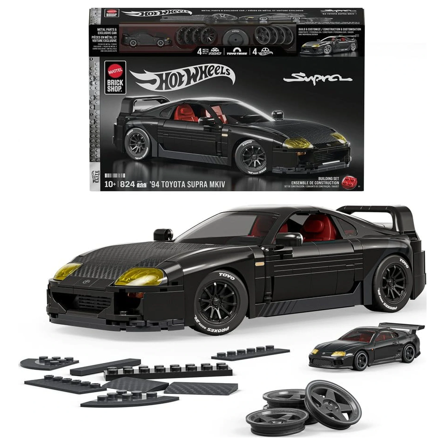 Hot Wheels Elite Mattel Brick Shop građevinski set 1/16 '94 Toyota Supra MKIV fotografija proizvoda