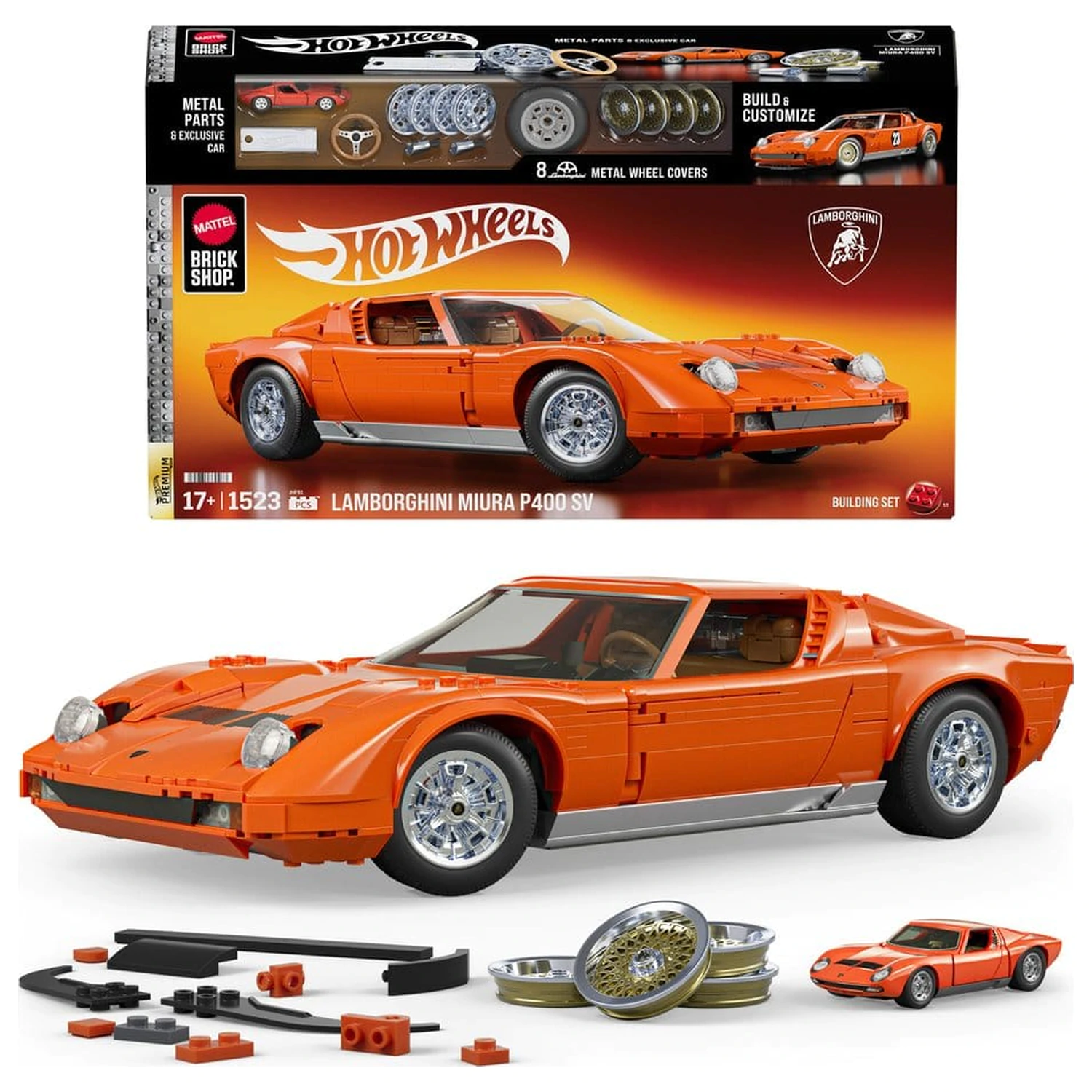 Hot Wheels Premium Mattel Brick Shop građevinski set 1/12 Lamborghini Miura P400 SV fotografija proizvoda