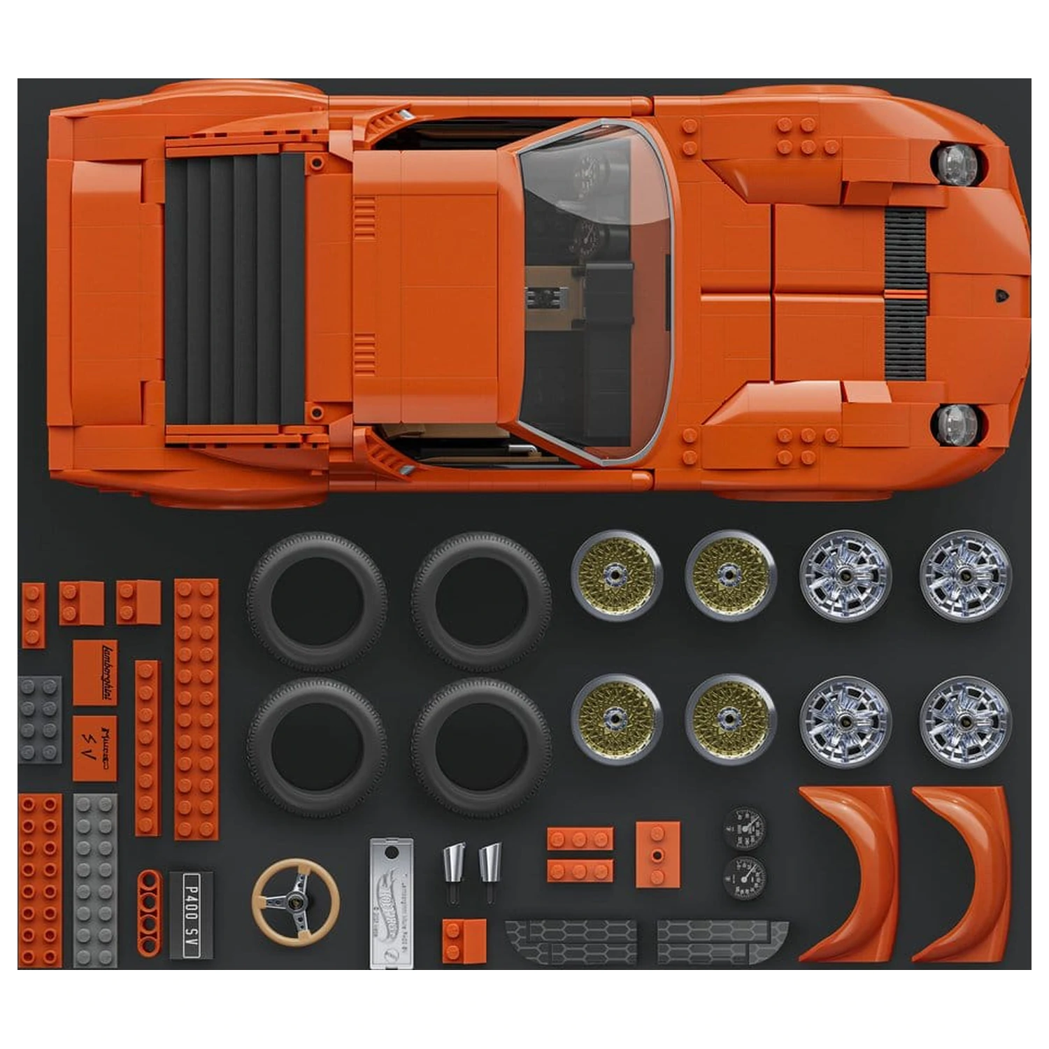 Hot Wheels Premium Mattel Brick Shop građevinski set 1/12 Lamborghini Miura P400 SV fotografija proizvoda