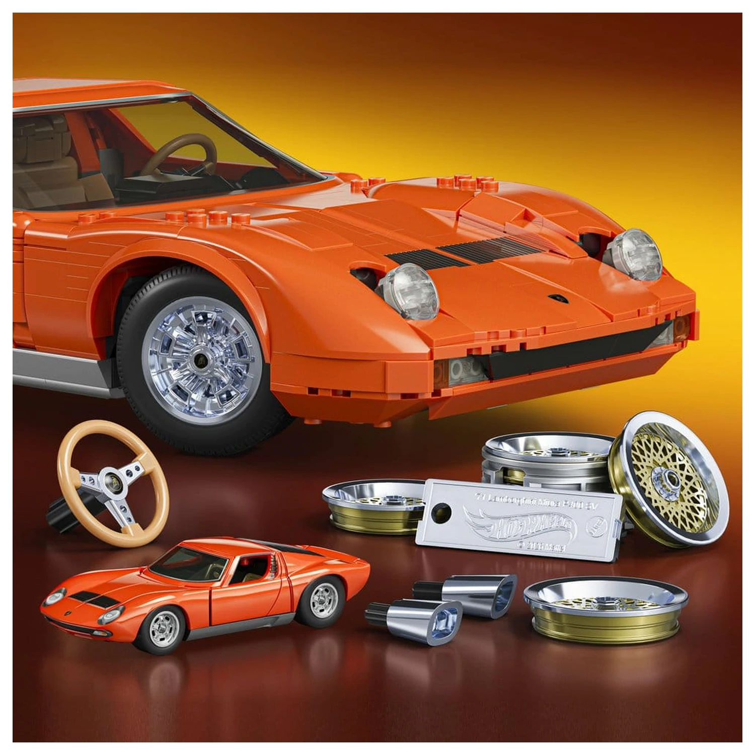 Hot Wheels Premium Mattel Brick Shop građevinski set 1/12 Lamborghini Miura P400 SV fotografija proizvoda