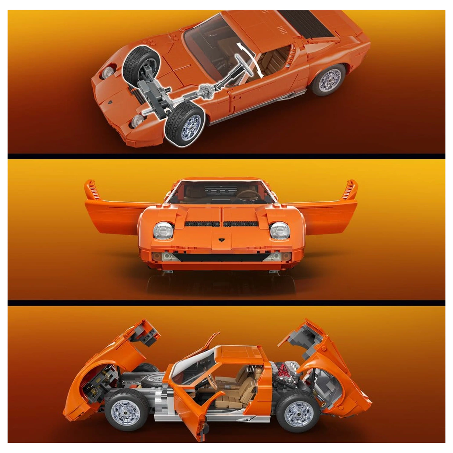Hot Wheels Premium Mattel Brick Shop građevinski set 1/12 Lamborghini Miura P400 SV fotografija proizvoda