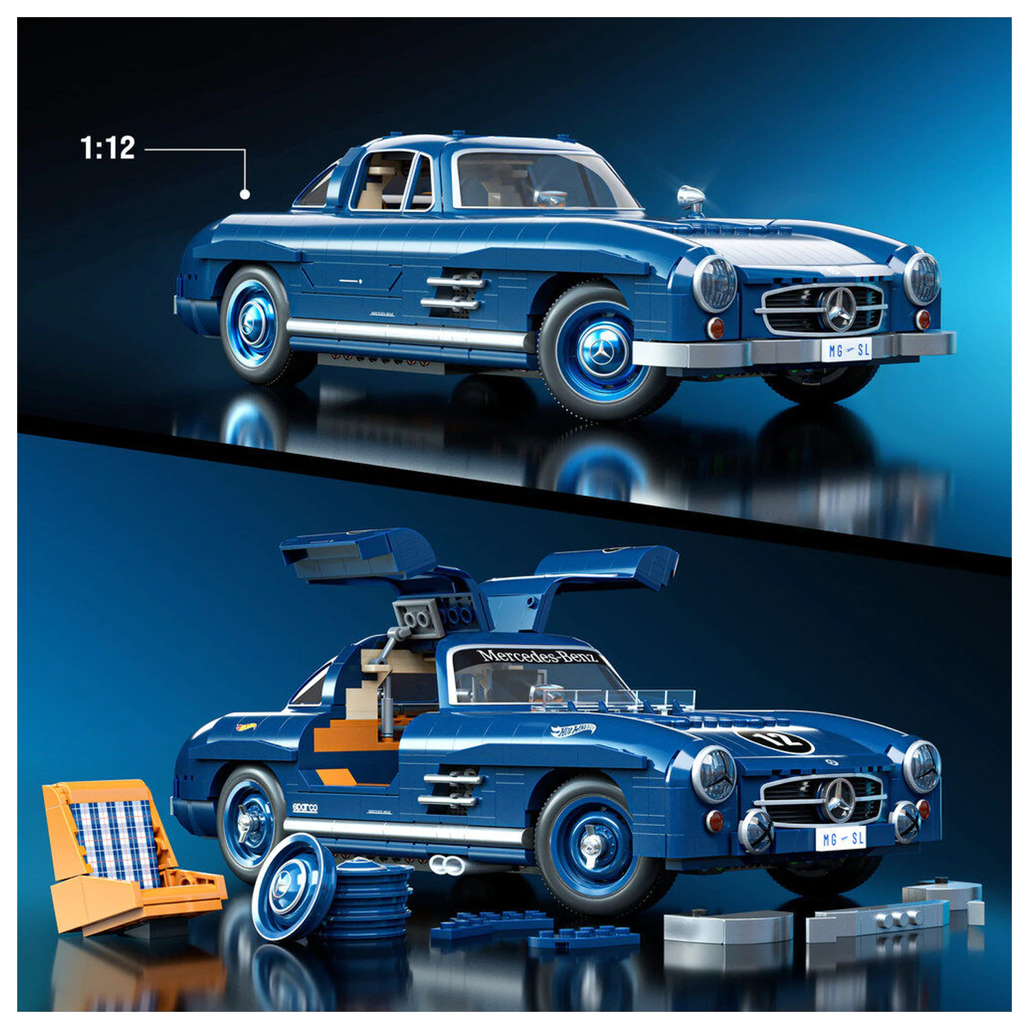 Hot Wheels Mercedes 300SL set za sastavljanje premium konstrukcije fotografija proizvoda