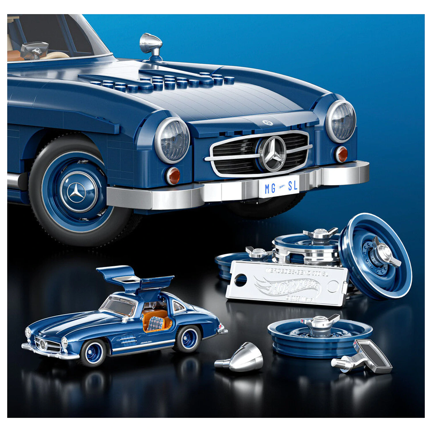 Hot Wheels Mercedes 300SL set za sastavljanje premium konstrukcije fotografija proizvoda