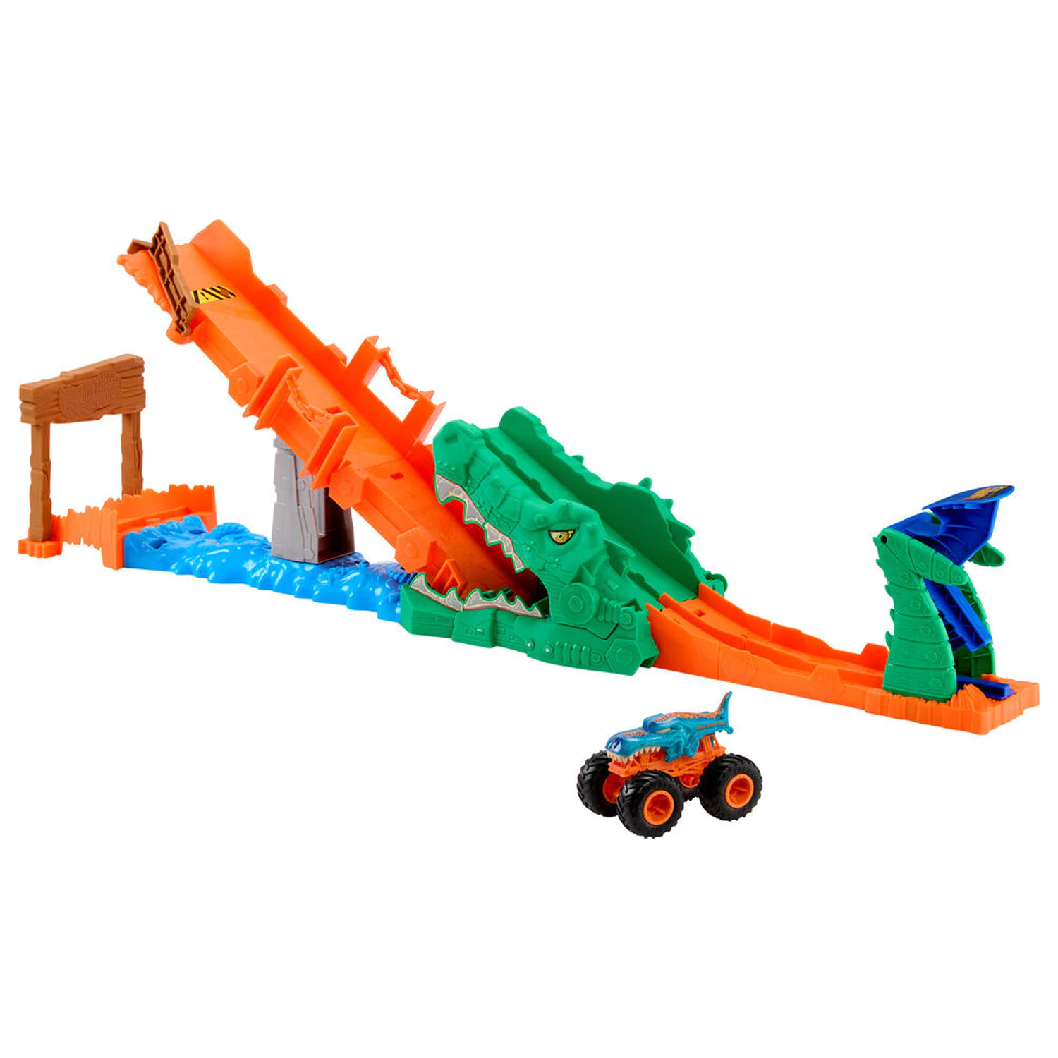Hot Wheels Monster Trucks Cocodrile Crash Challenge set za igru fotografija proizvoda