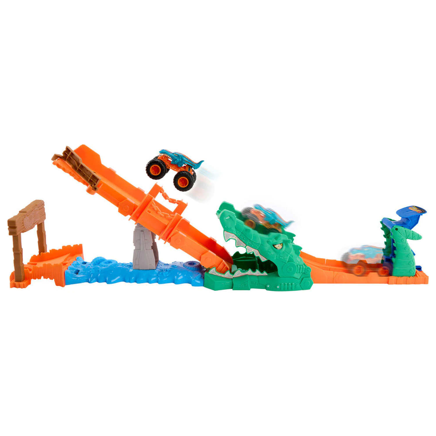 Hot Wheels Monster Trucks Cocodrile Crash Challenge set za igru fotografija proizvoda