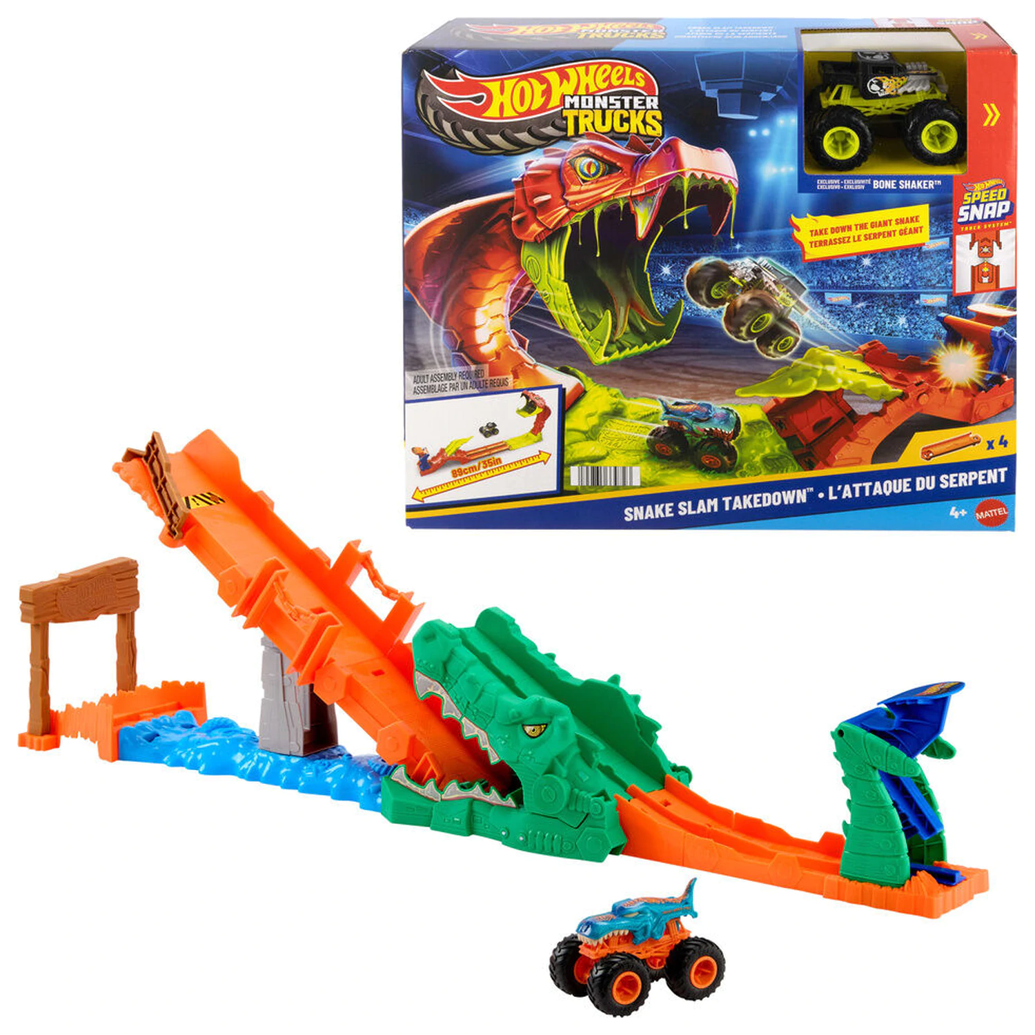 Hot Wheels Monster Trucks Cocodrile Crash Challenge set za igru fotografija proizvoda