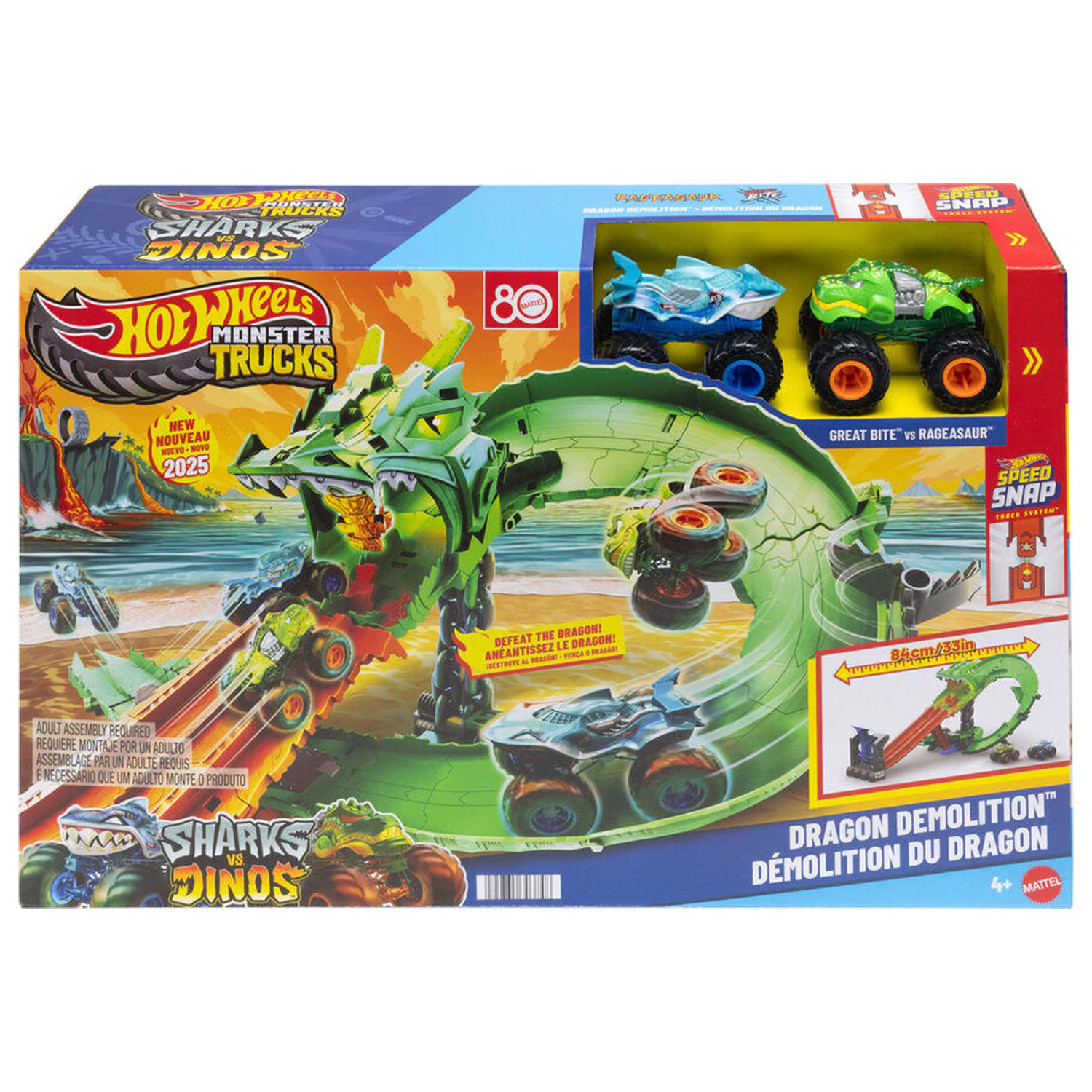 Hot Wheels Monster Trucks Dragon Demolition fotografija proizvoda