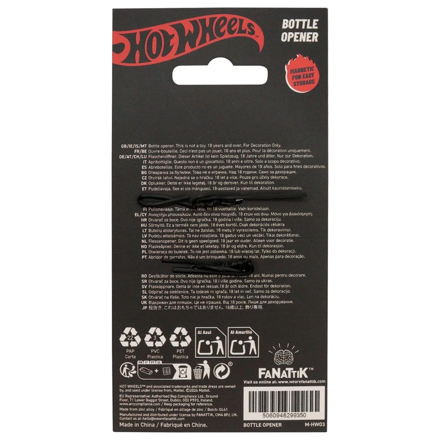 Hot Wheels otvarač za boce klip magnetski fotografija proizvoda