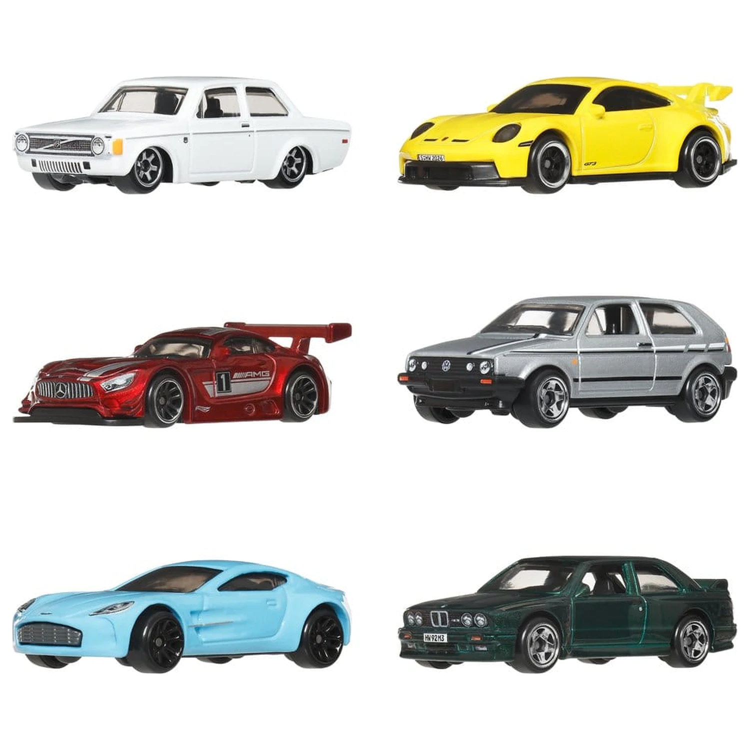 Hot Wheels Silver Series Die-Cast Vozila 6-Pack 1/64 Euro Style fotografija proizvoda