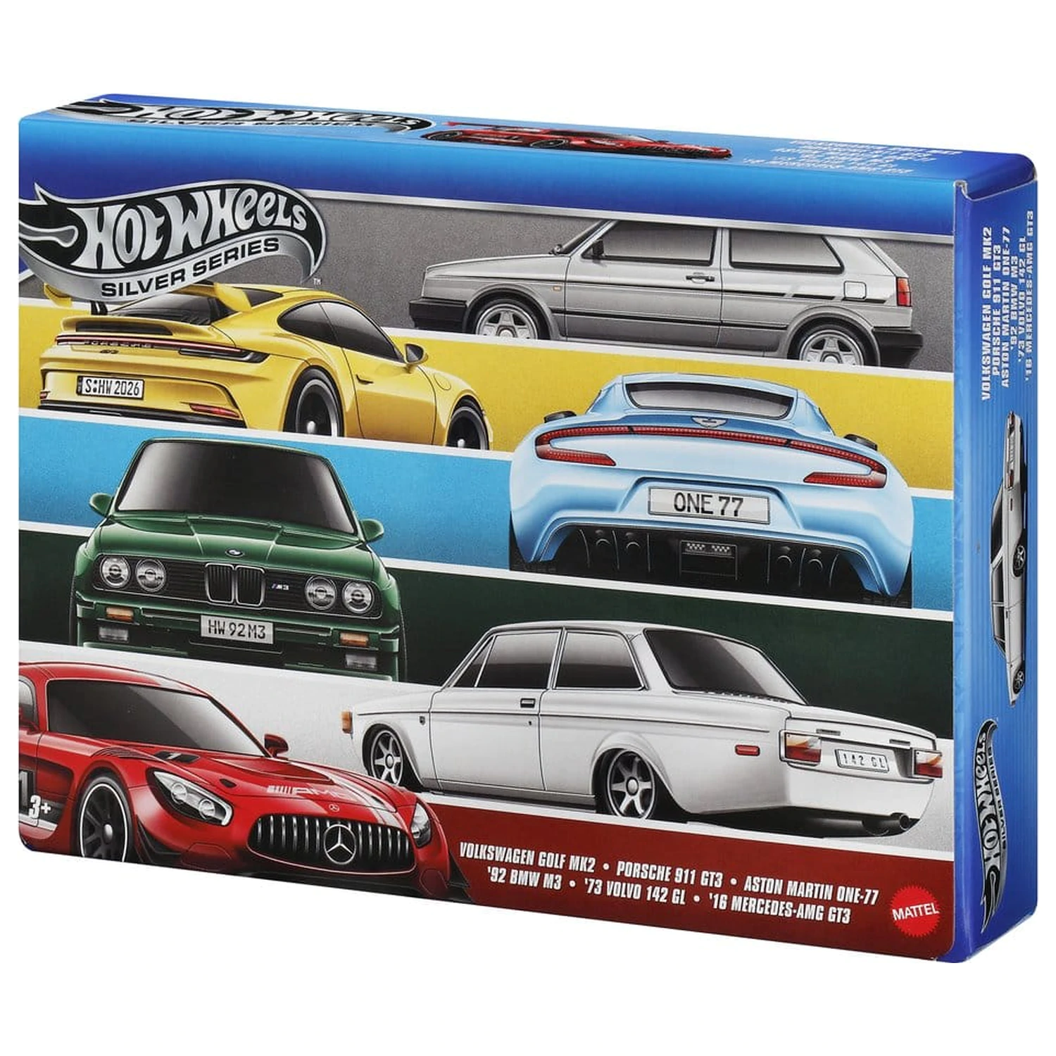 Hot Wheels Silver Series Die-Cast Vozila 6-Pack 1/64 Euro Style fotografija proizvoda