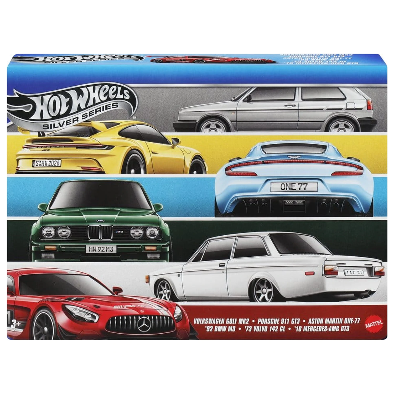 Hot Wheels Silver Series Die-Cast Vozila 6-Pack 1/64 Euro Style fotografija proizvoda