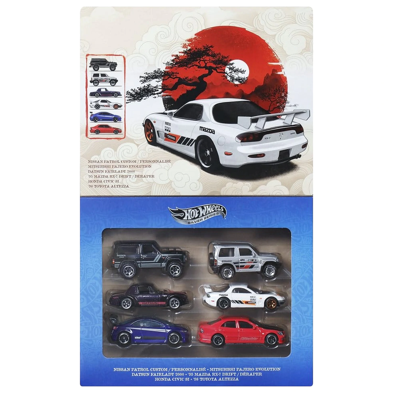 Hot Wheels Silver Series lijevani komplet vozila od 6 komada 1/64 Streets of Japan fotografija proizvoda
