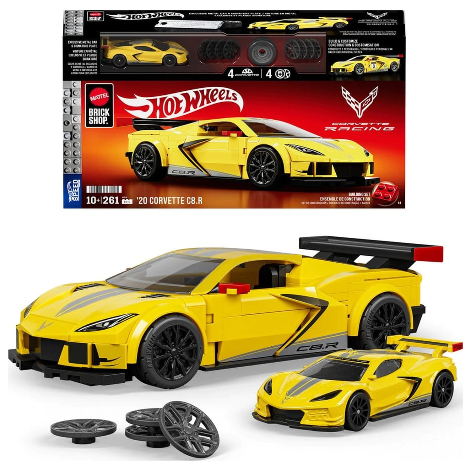 Hot Wheels Speed Mattel Brick Shop građevinski set 1/32 '20 Corvette C8.R fotografija proizvoda