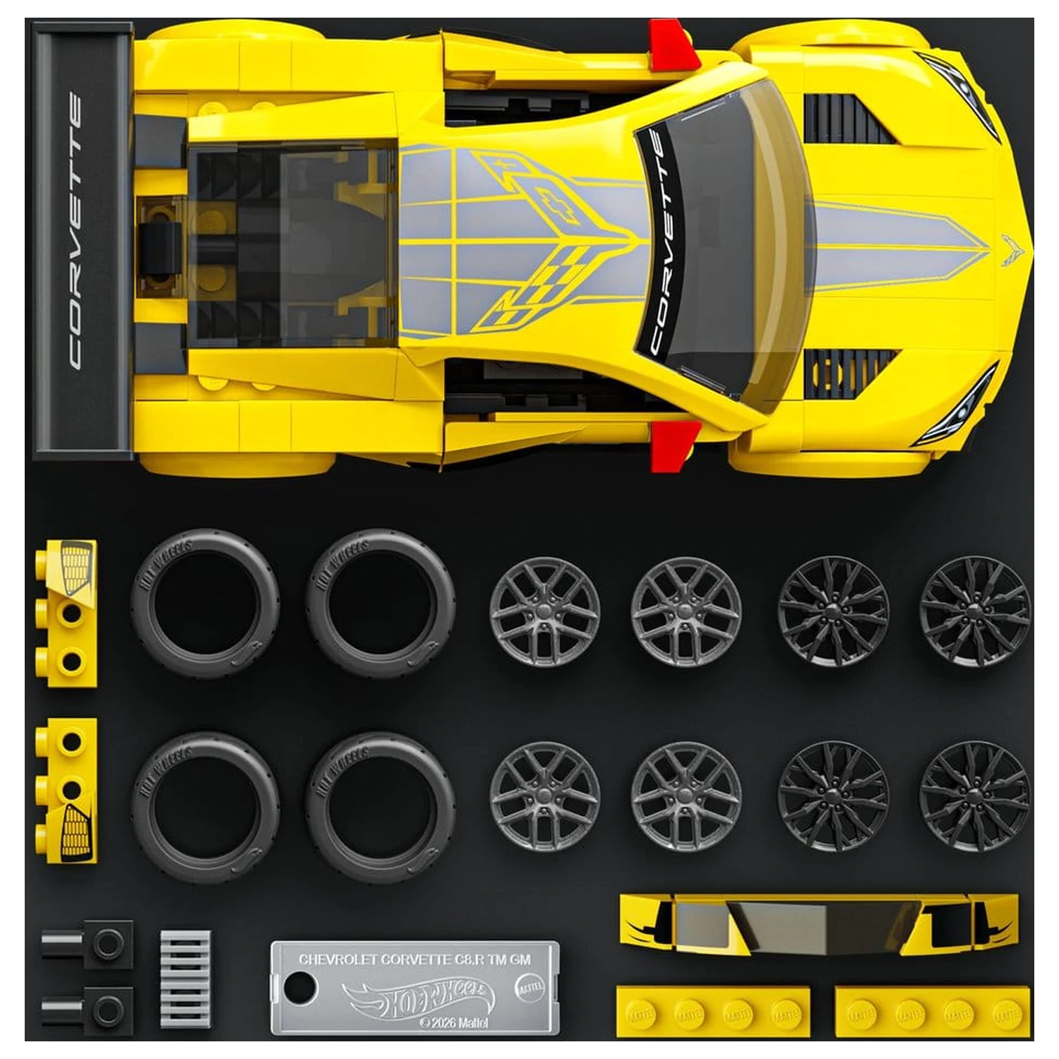 Hot Wheels Speed Mattel Brick Shop građevinski set 1/32 '20 Corvette C8.R fotografija proizvoda