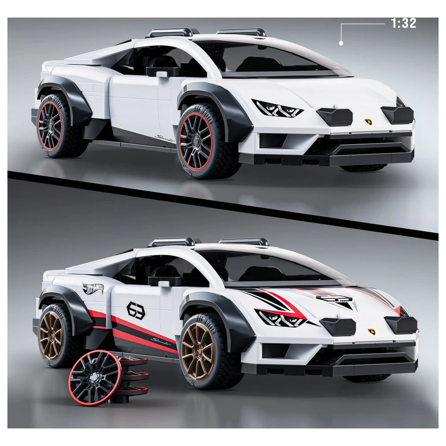 Hot Wheels Speed Mattel Brick Shop građevinski set 1/32 Lamborghini Huracán Sterrato fotografija proizvoda