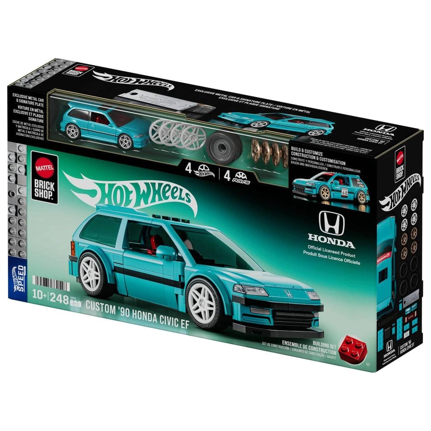 Hot Wheels Speed Series Mattel Brick Shop građevinski set 1/32 Custom ’90 Honda Civic EF fotografija proizvoda