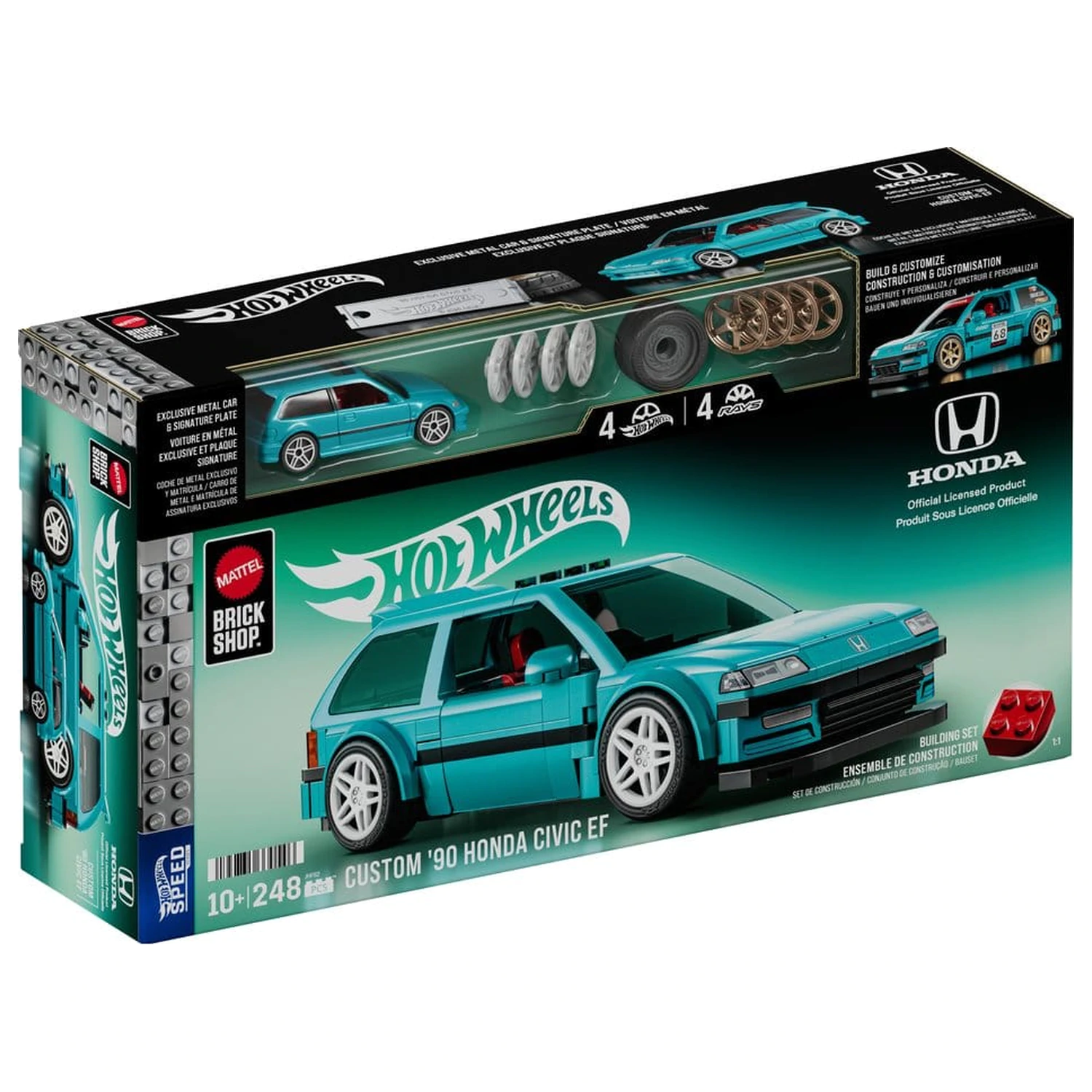 Hot Wheels Speed Series Mattel Brick Shop građevinski set 1/32 Custom ’90 Honda Civic EF fotografija proizvoda