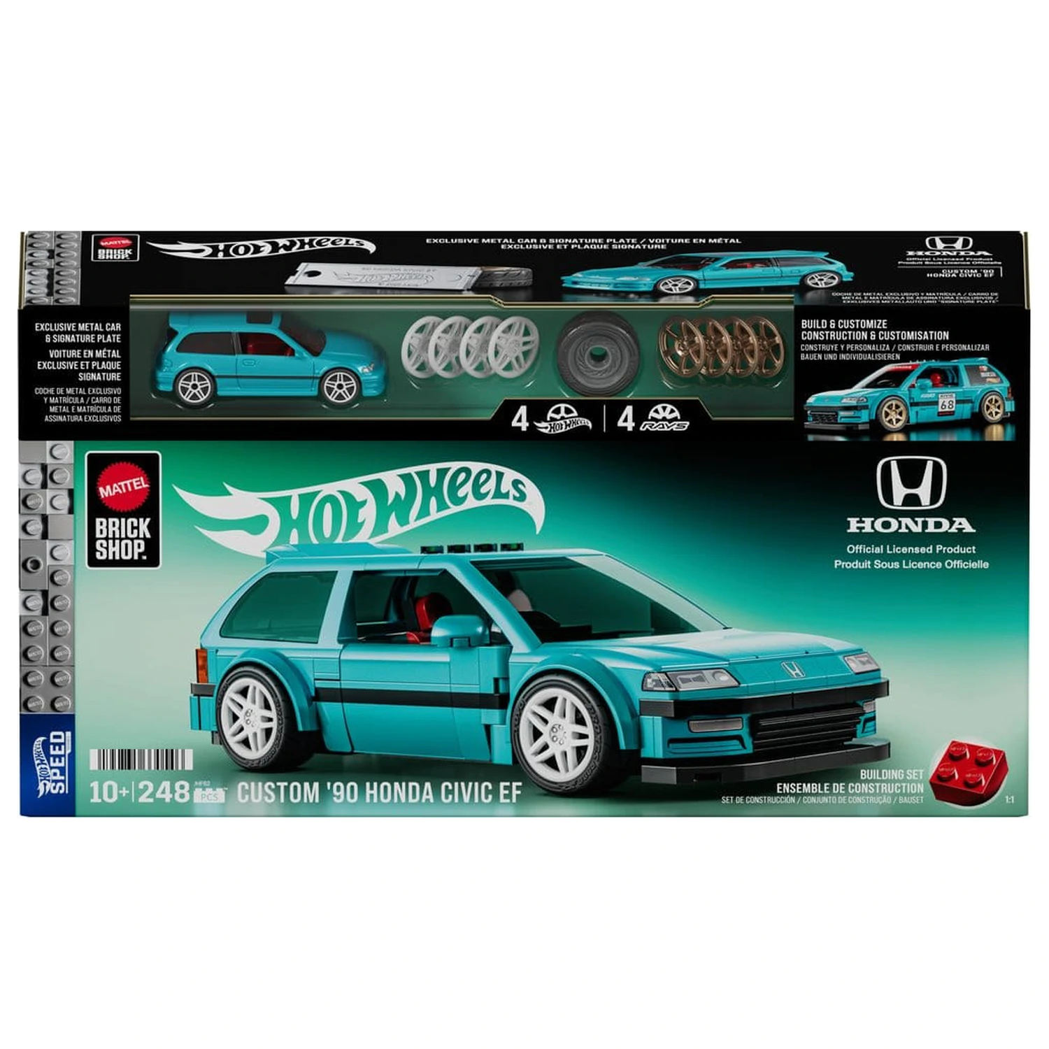 Hot Wheels Speed Series Mattel Brick Shop građevinski set 1/32 Custom ’90 Honda Civic EF fotografija proizvoda