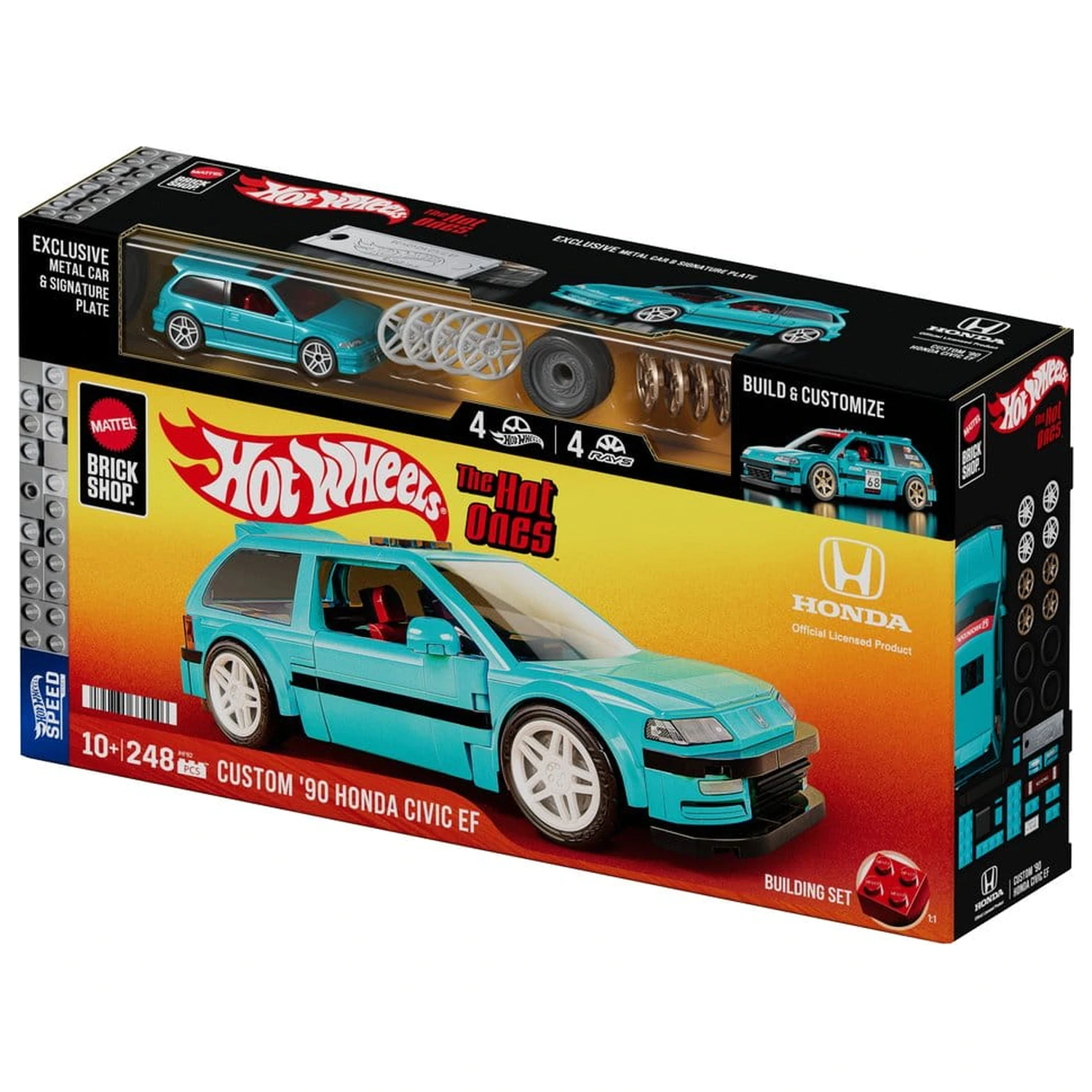 Hot Wheels Speed Series Mattel Brick Shop građevinski set 1/32 Custom ’90 Honda Civic EF fotografija proizvoda